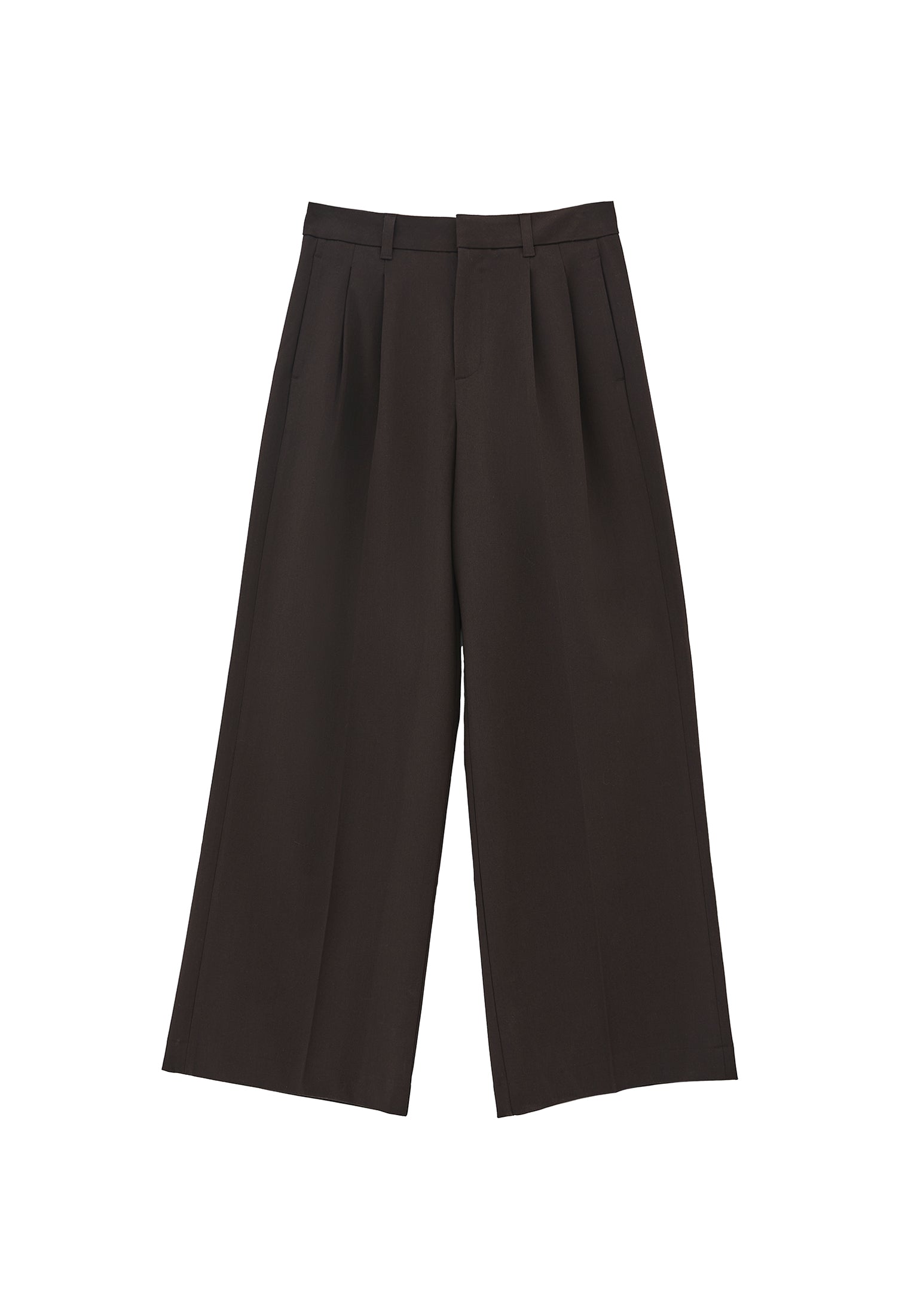 Wide Leg Pleated Pants - CHOCOLATE TORTE