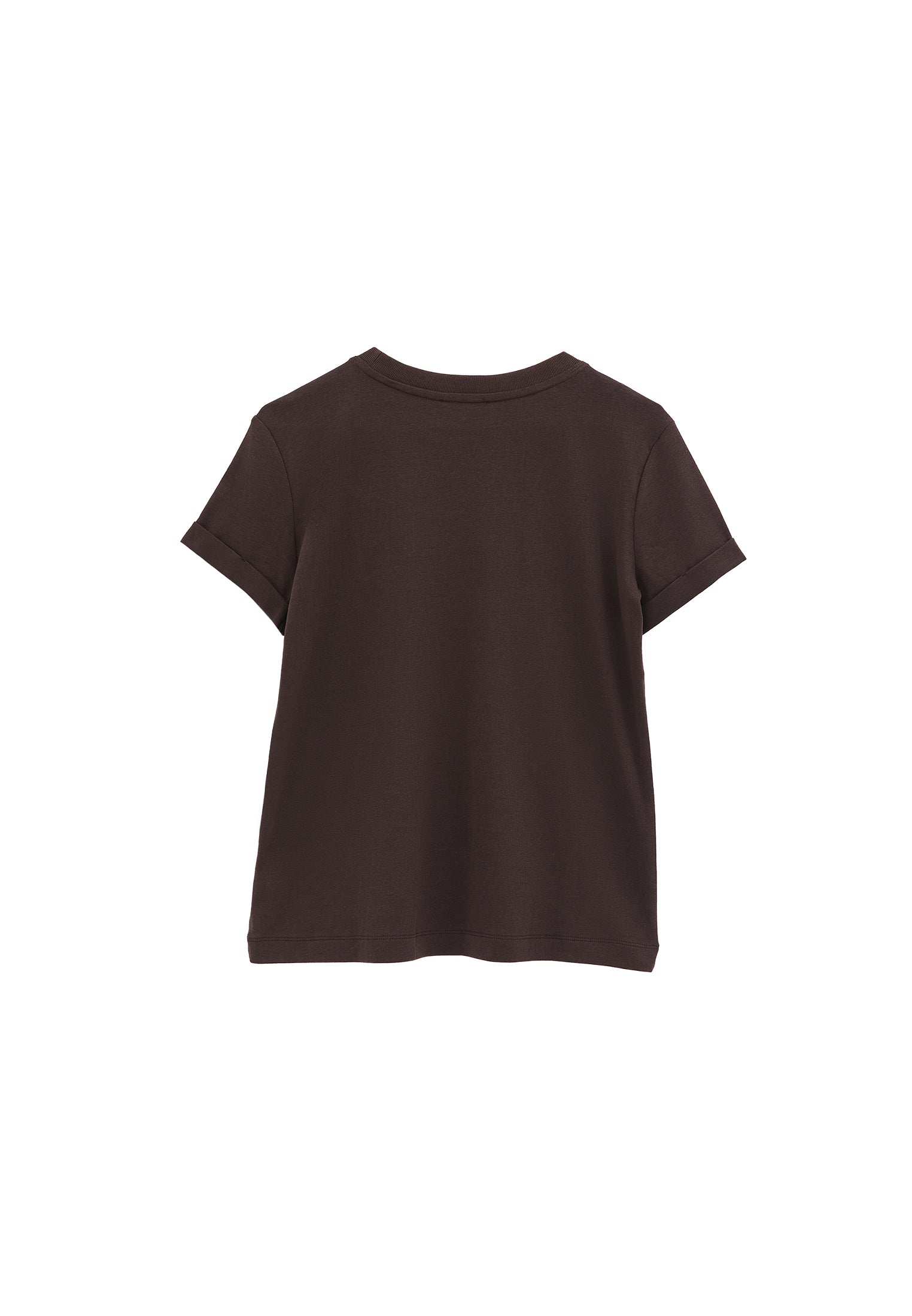 Women's Crew Neck Short Sleeve T-Shirt - CHOCOLATE TORTE