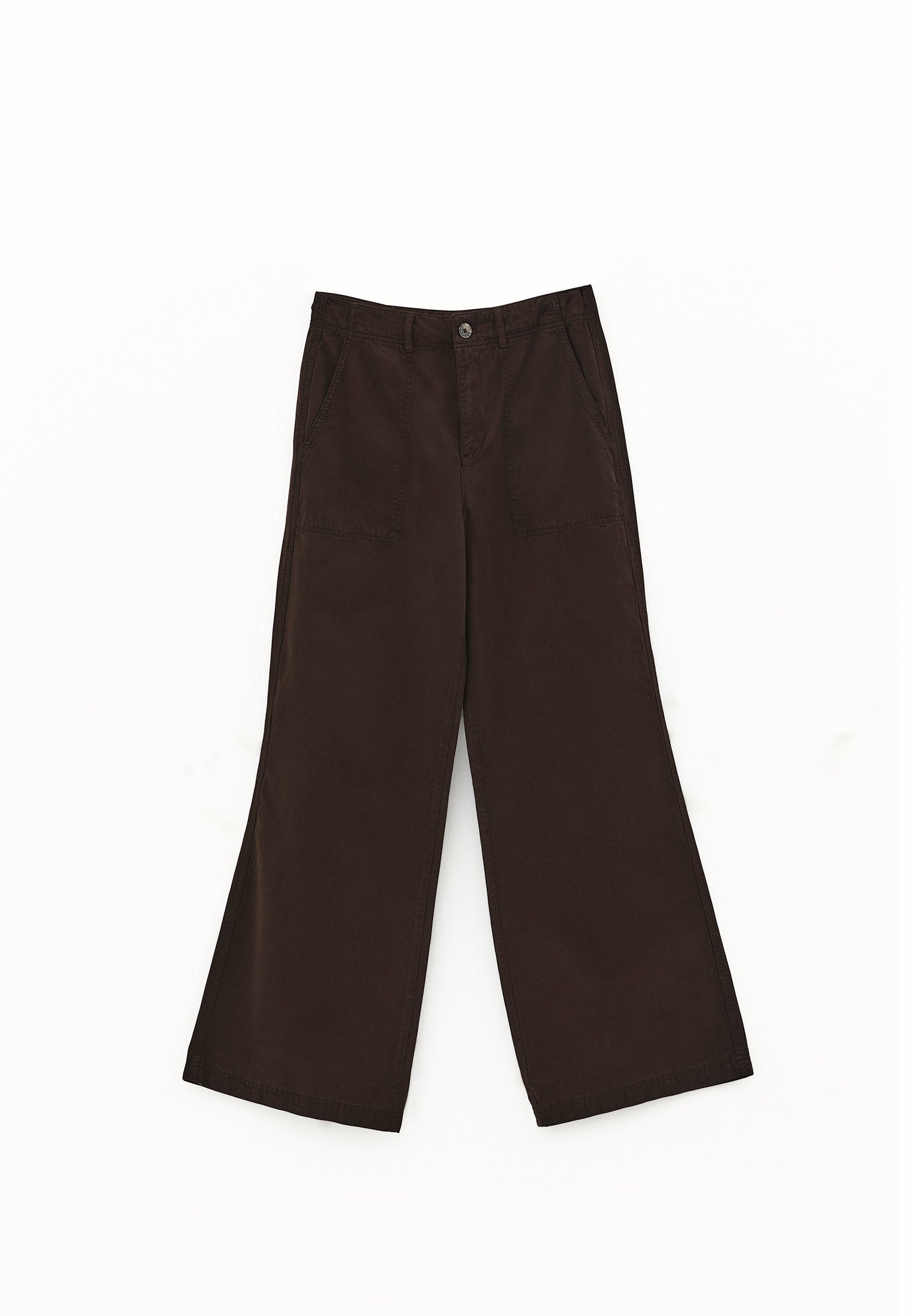 Wide Leg High Waist Pants - CHOCOLATE TORTE