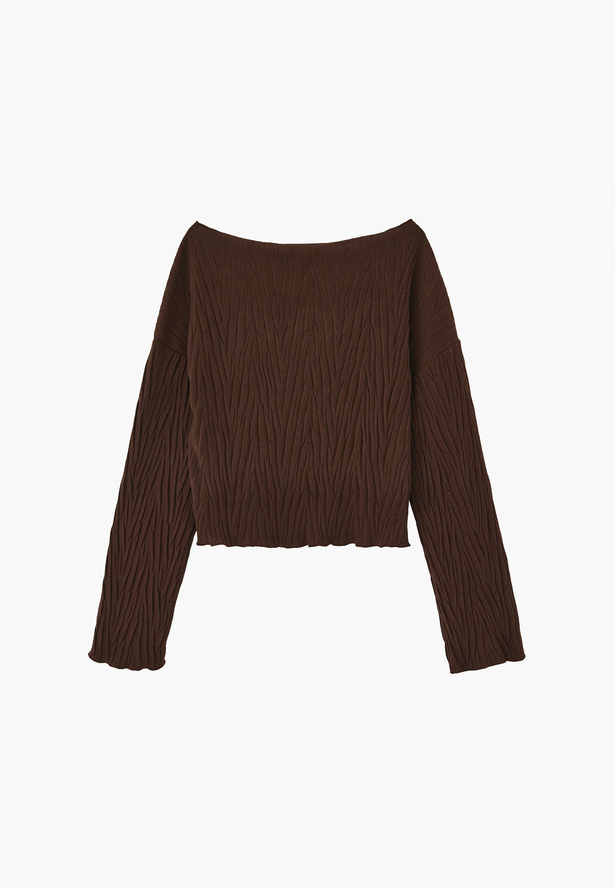Sweater With Pleat Details - CHOCOLATE TORTE