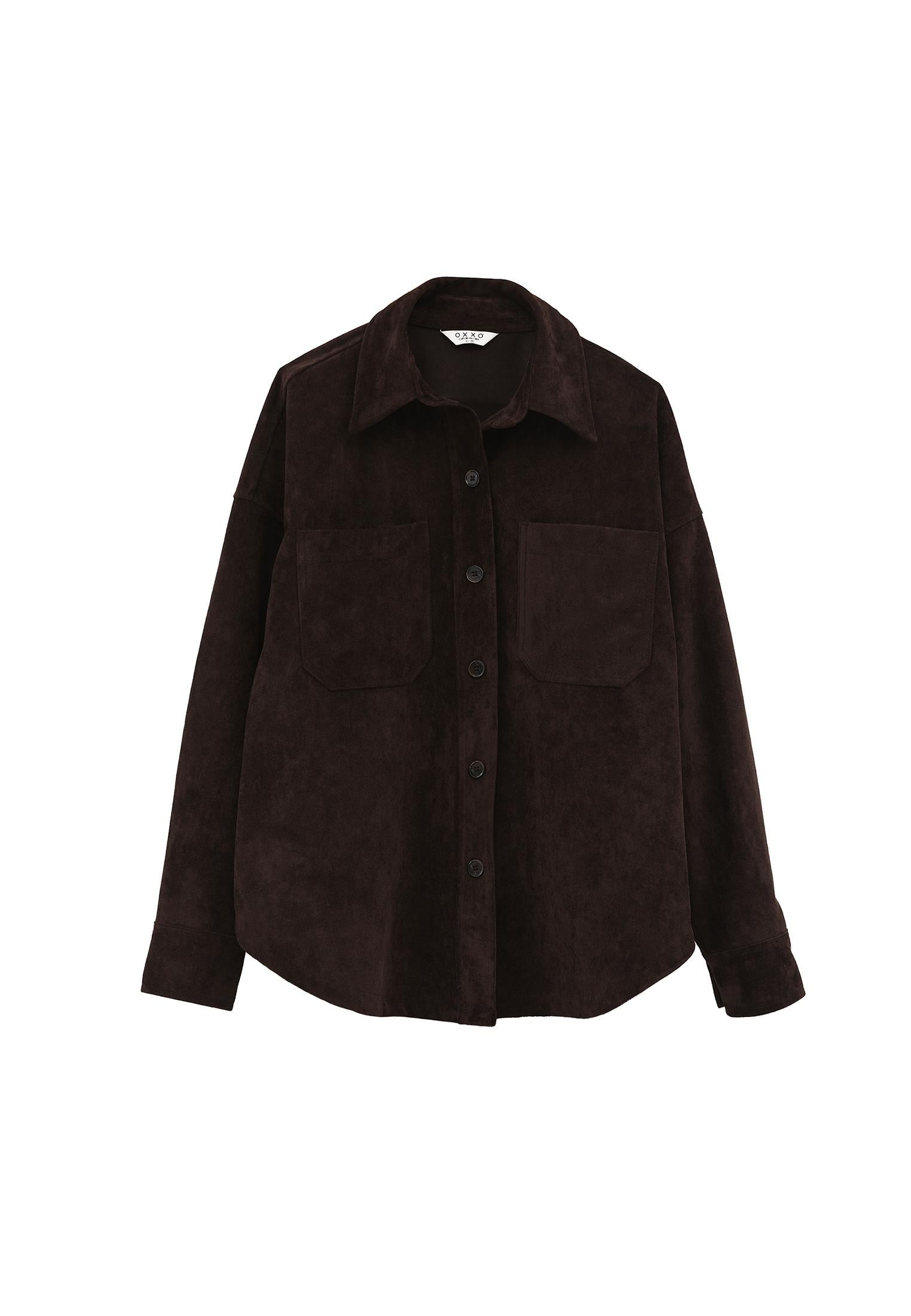 Oversize Shirt With Pocket Detail - CHOCOLATE TORTE