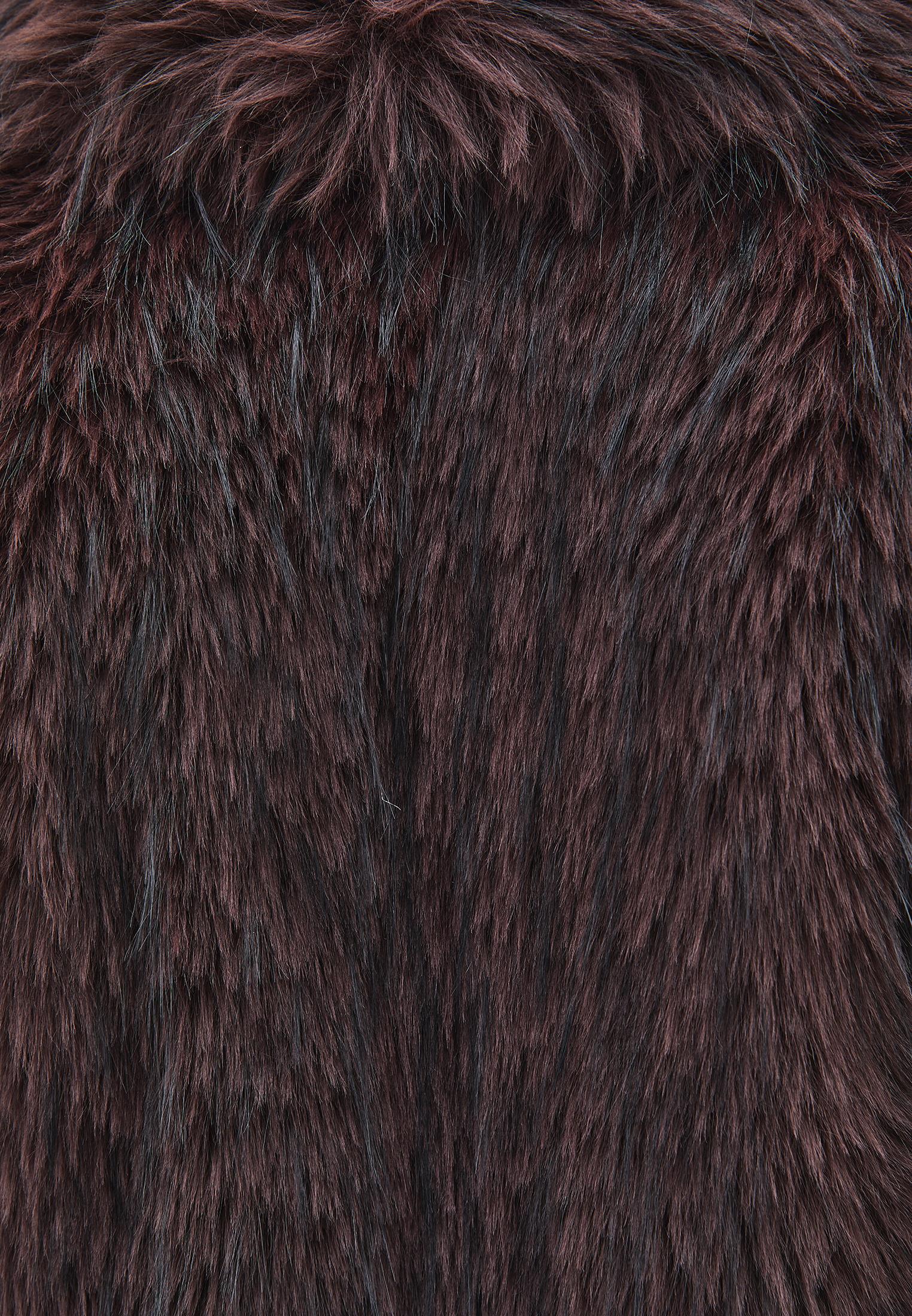 Shawl Collar Faux Fur Coat - CHOCOLATE TORTE