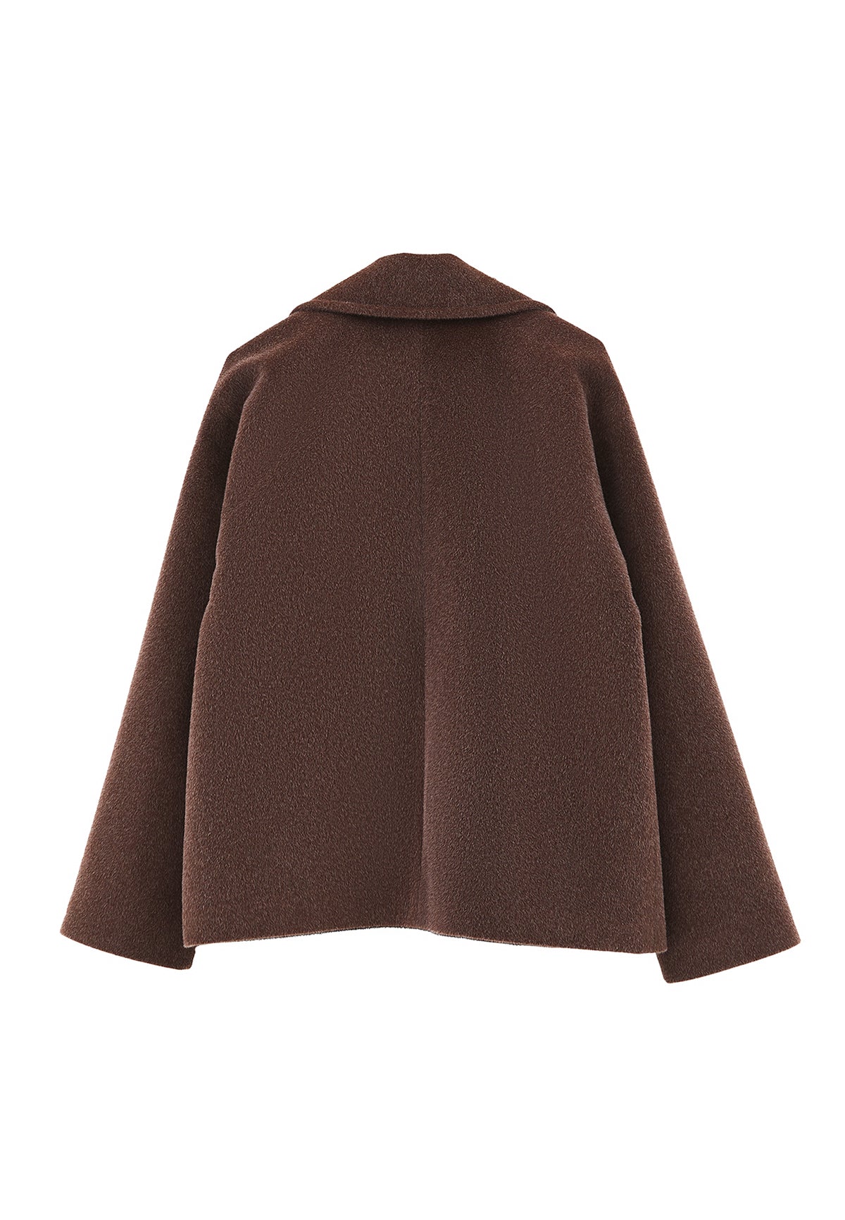 Double-Breasted Collar Button Detailed Coat - CHOCOLATE TORTE