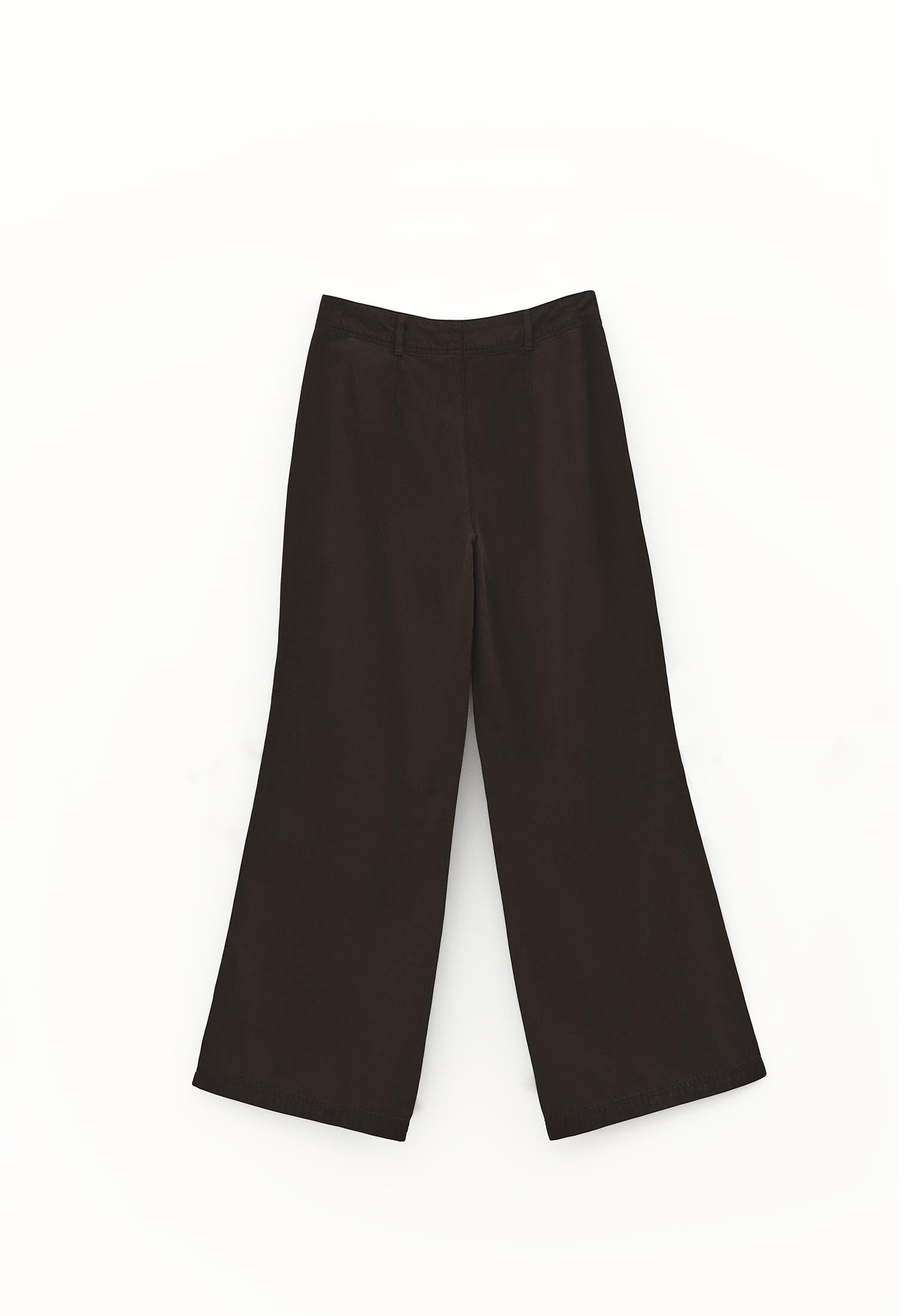 High Waist Wide Leg Woven Pants - CHOCOLATE TORTE