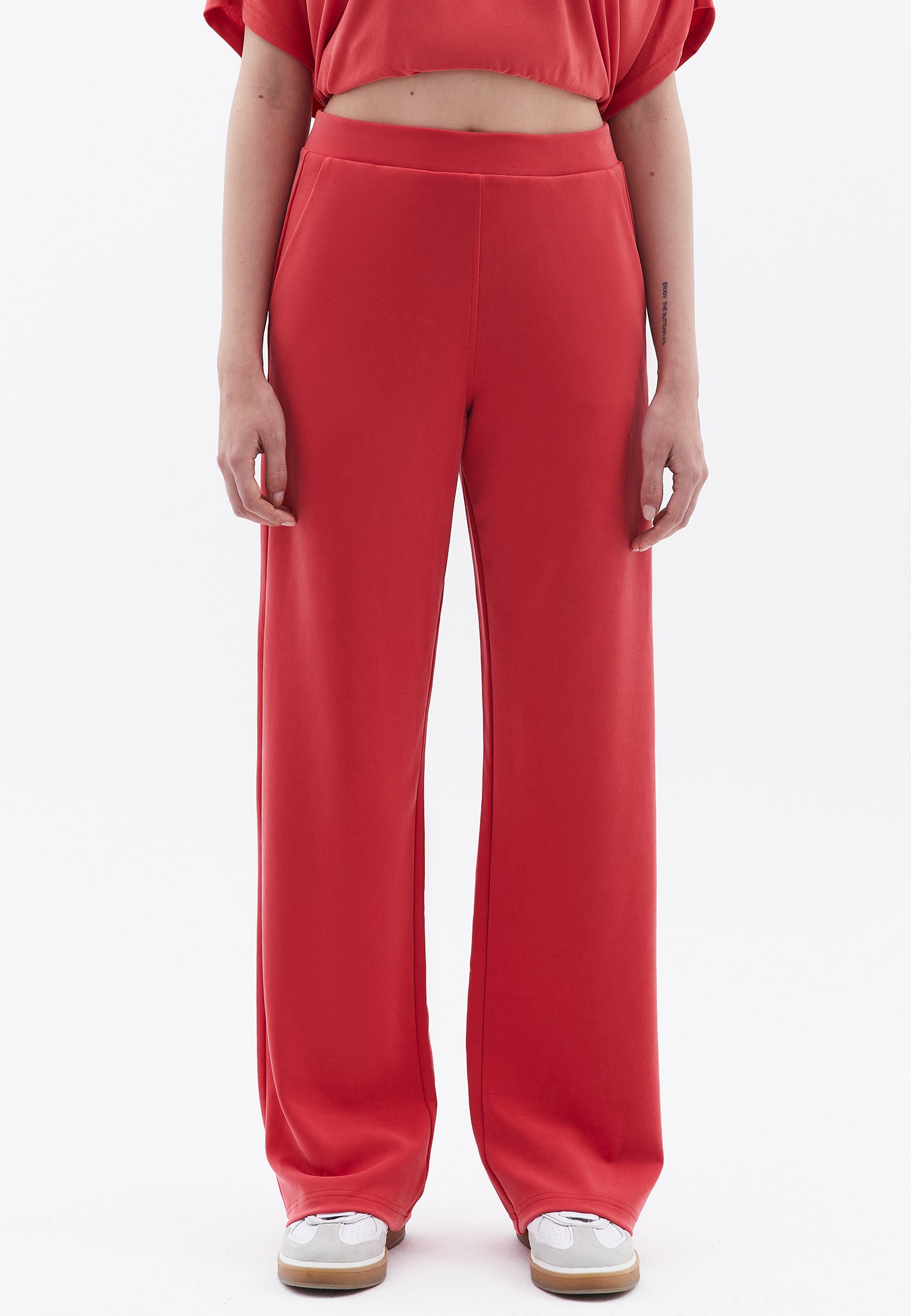 High Waist Straight Leg Pants - CHRYSANTHEMUM