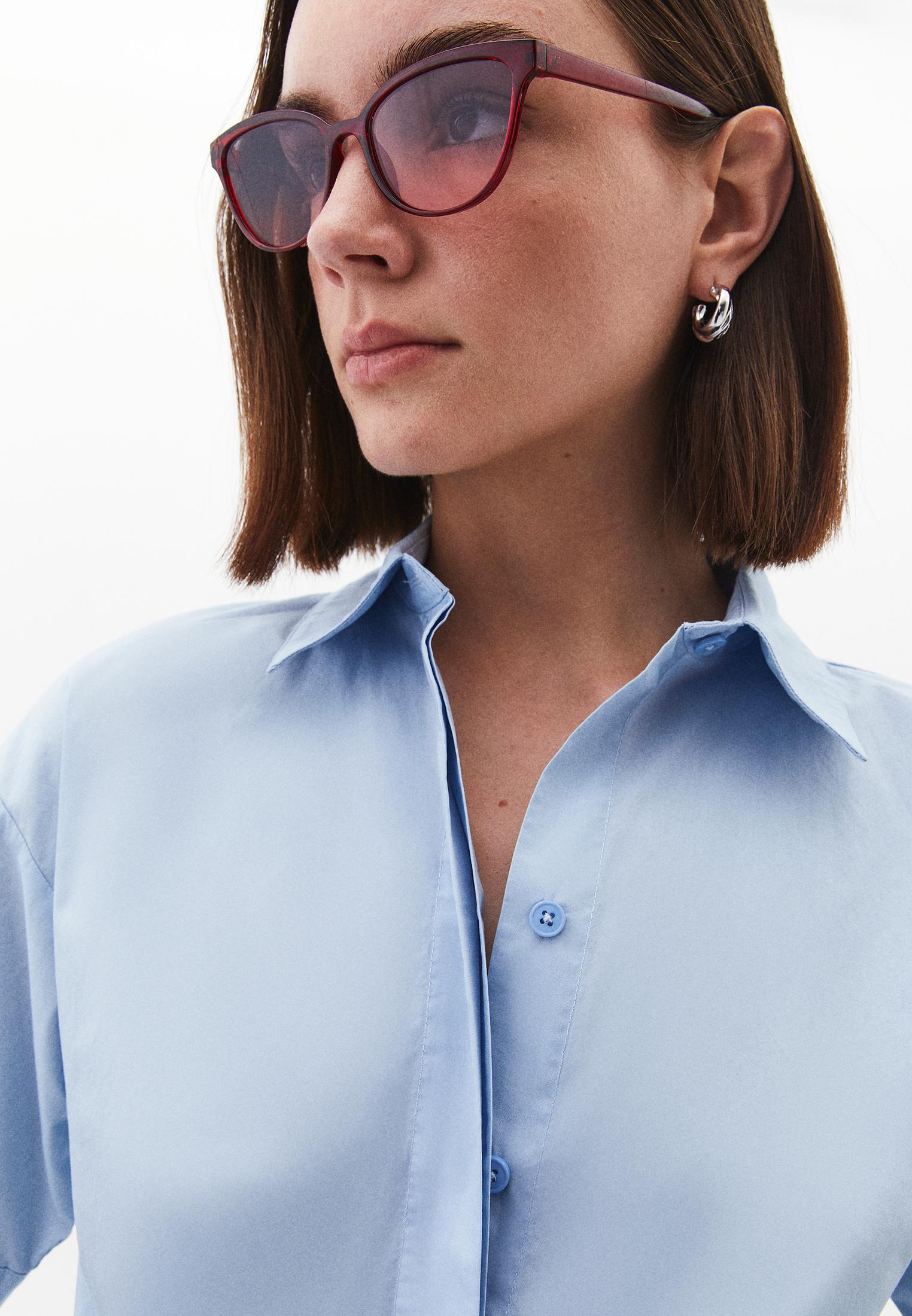 Pleated Cotton Shirt - CLEAR SKY