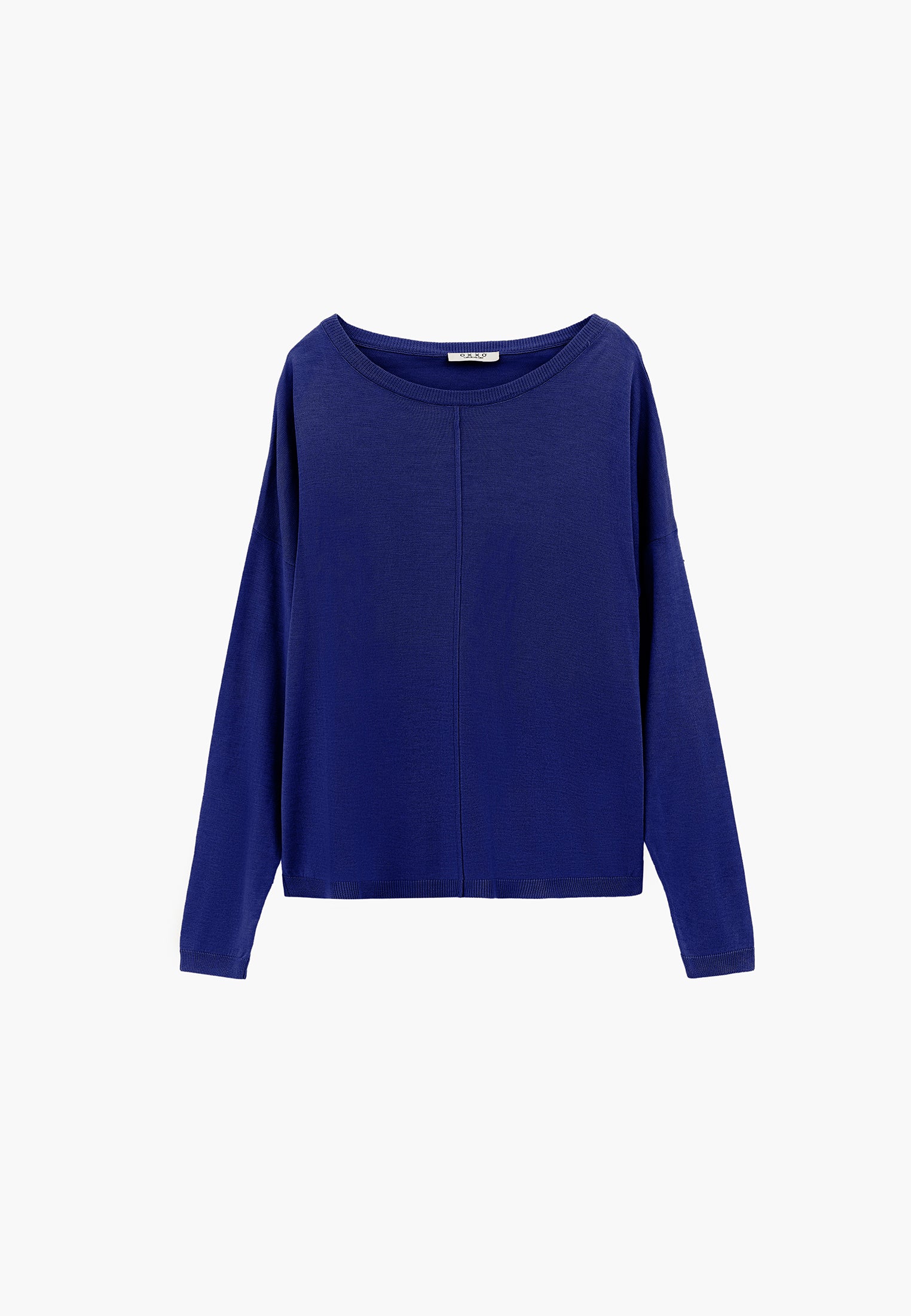 Boat Neck Knit Sweater - CLEMATIS BLUE