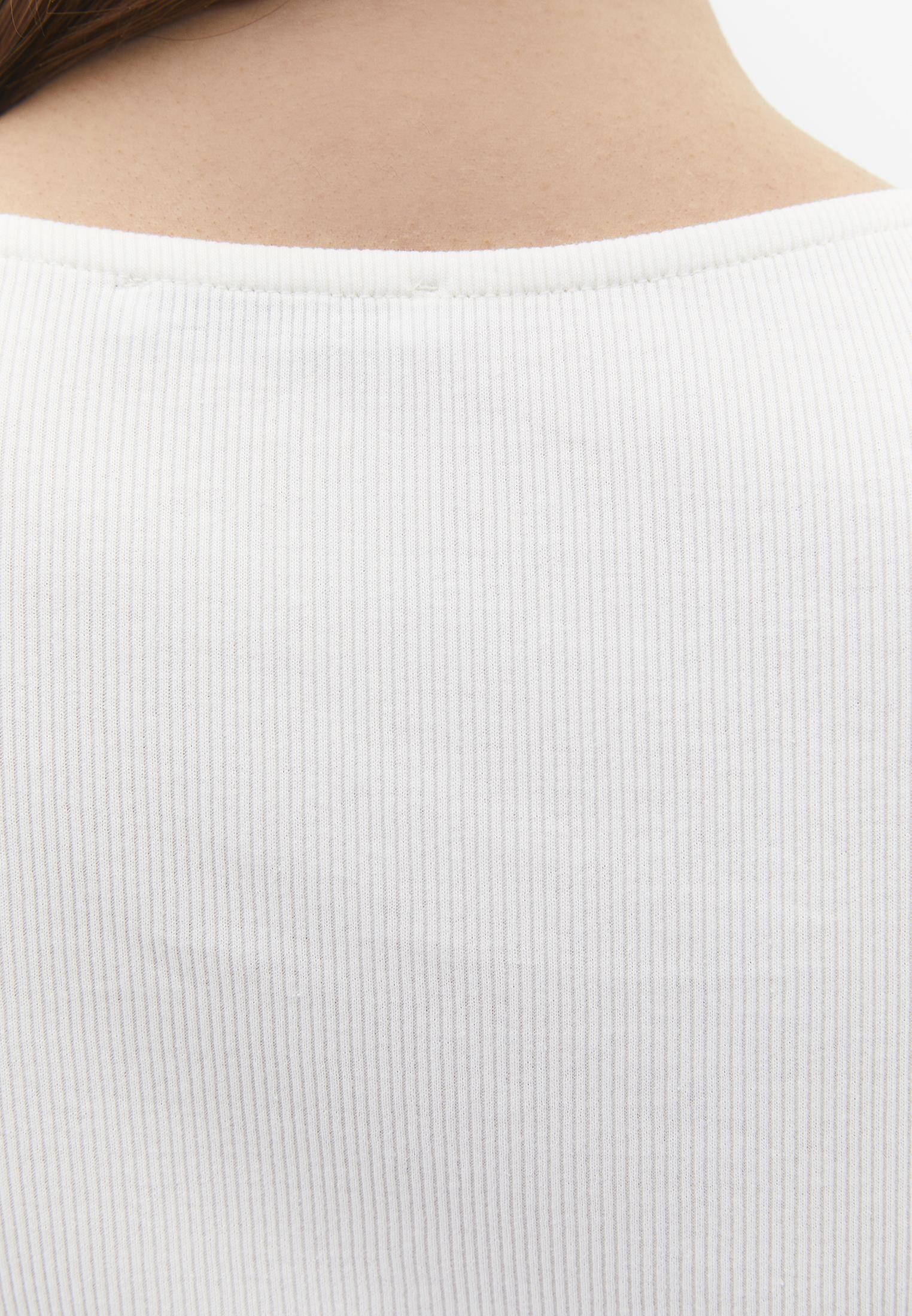 V Neck Bodycon T-Shirt - CLOUD DANCER