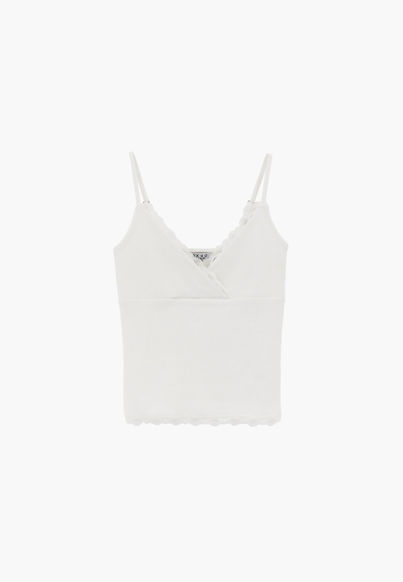 V Neck Women Tank Top - CLOUD DANCER