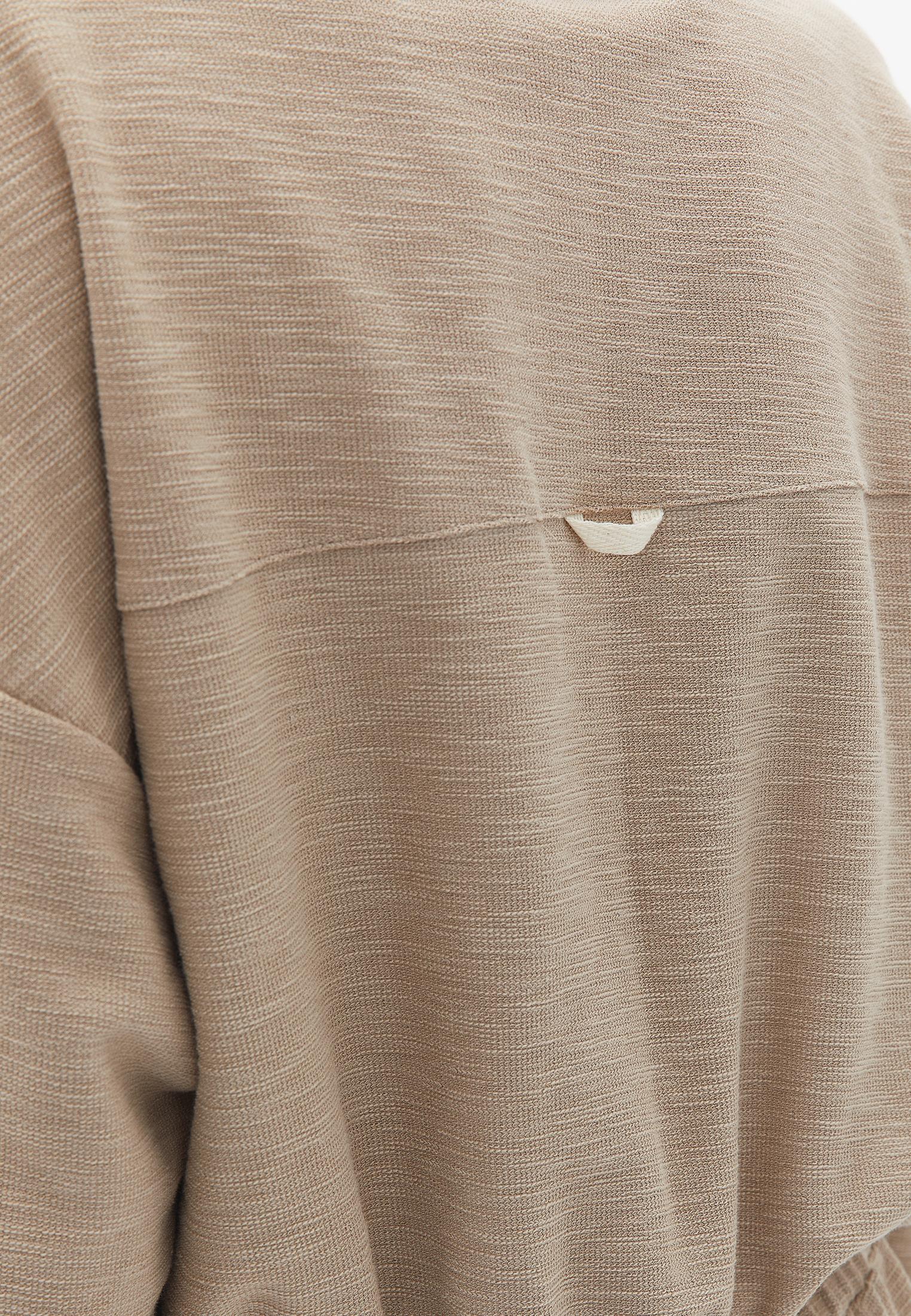 Crew Neck Crop Sweatshirt - COBBLESTONE