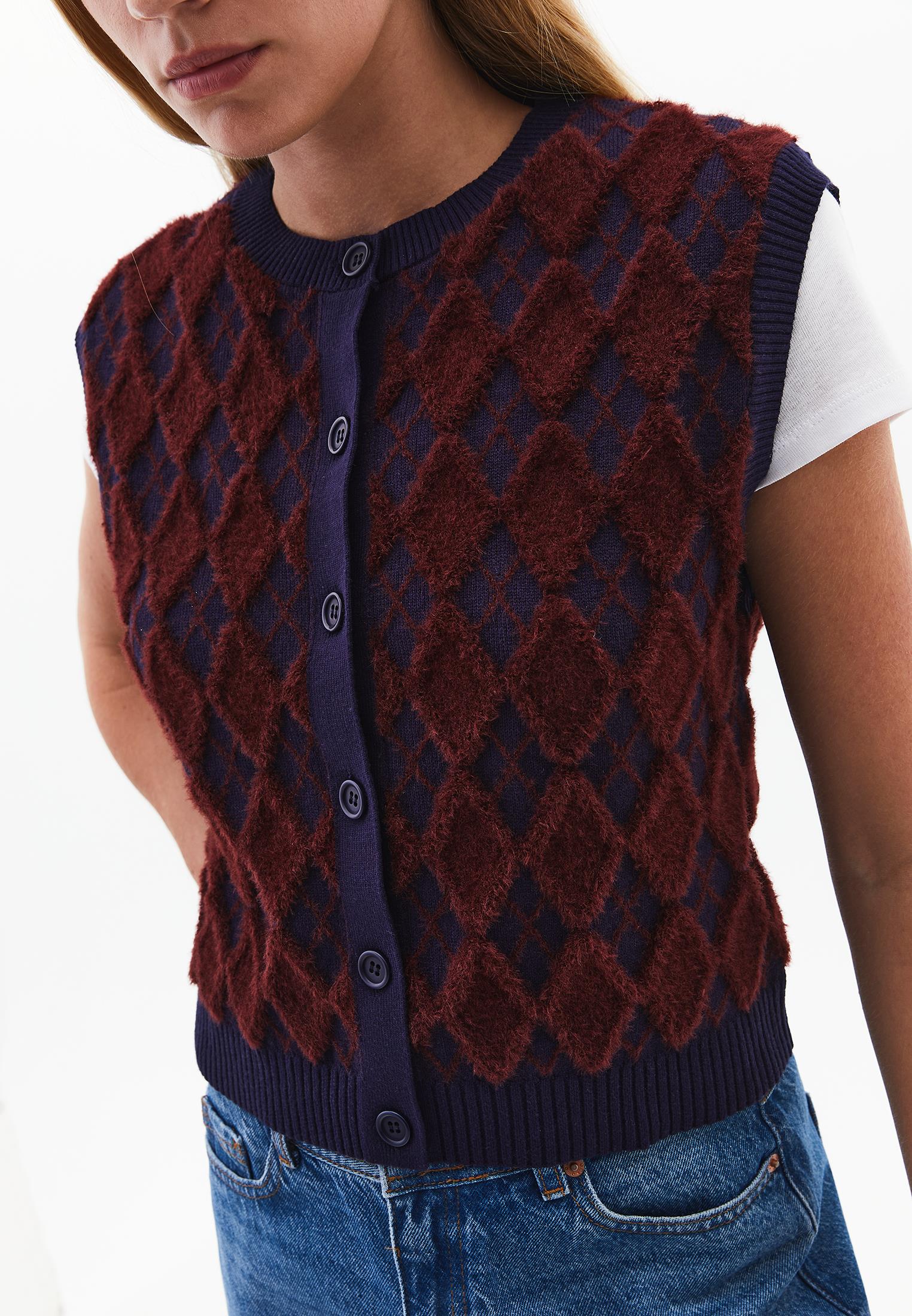 Jacquard Comfortable Vest - COLOR COMB