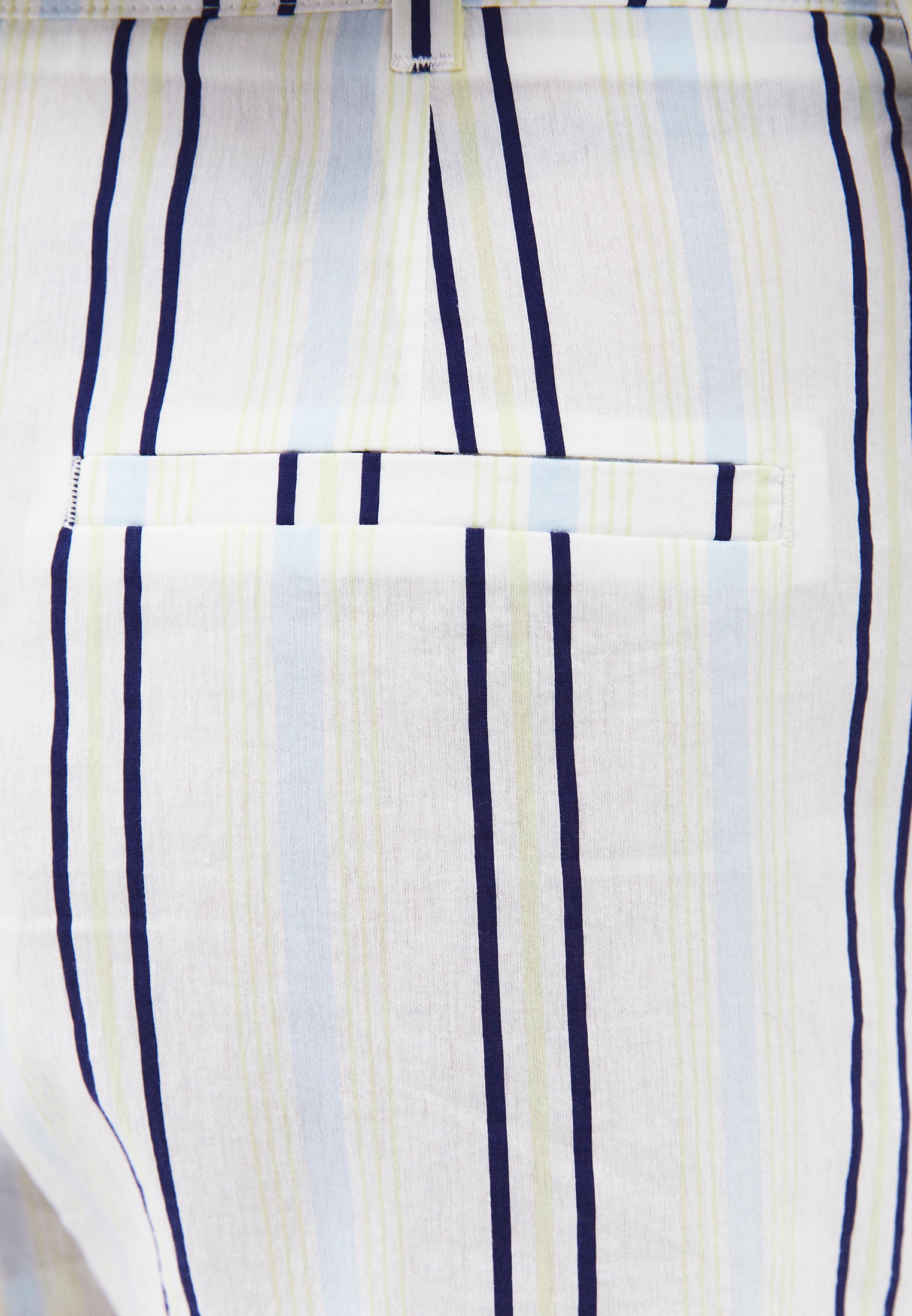 Pleated Striped High Waist Shorts - COLOR STRIPE COMB