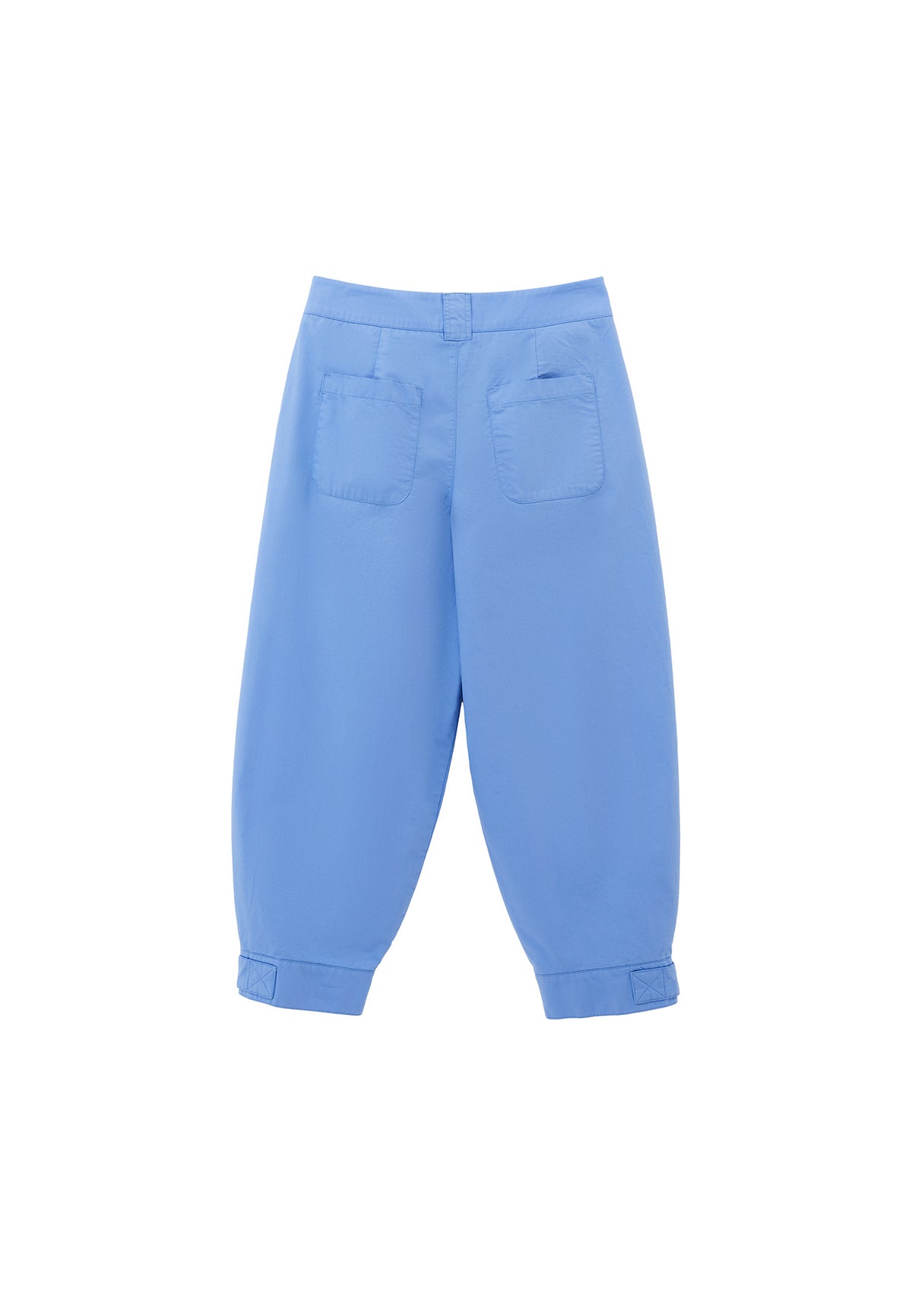Pleated High Waist Barrel Leg Pants - CORNFLOWER