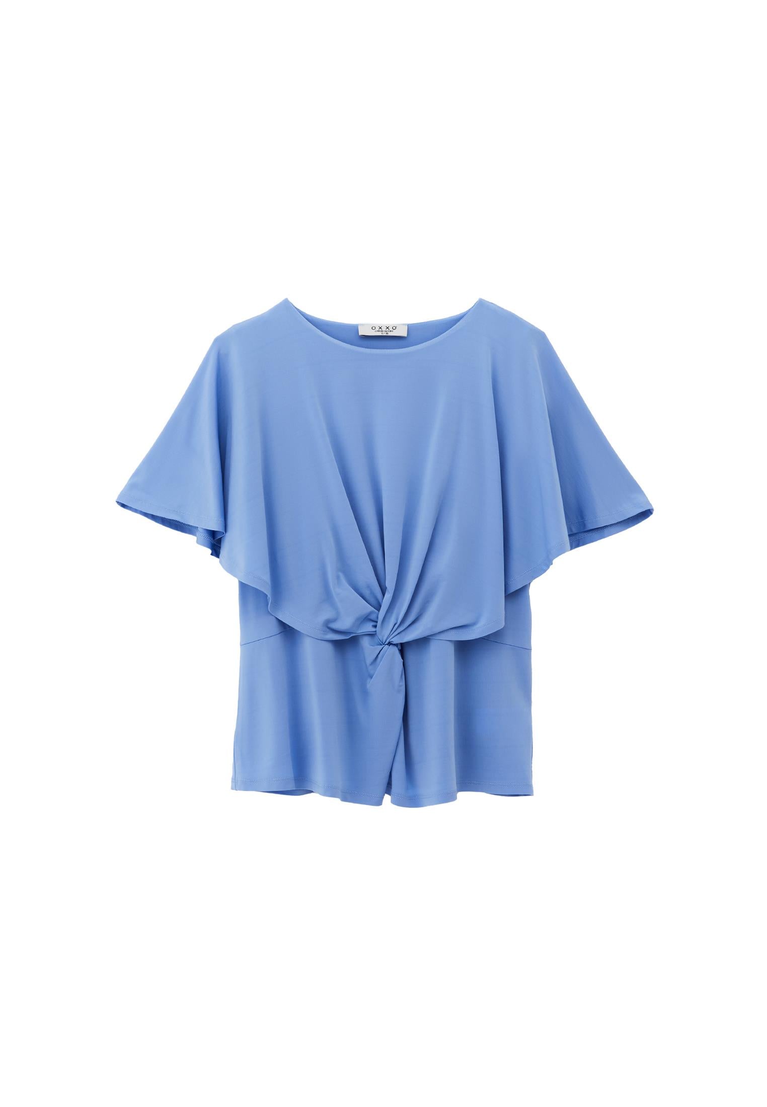 Sleeveless Crew Neck Blouse - CORNFLOWER