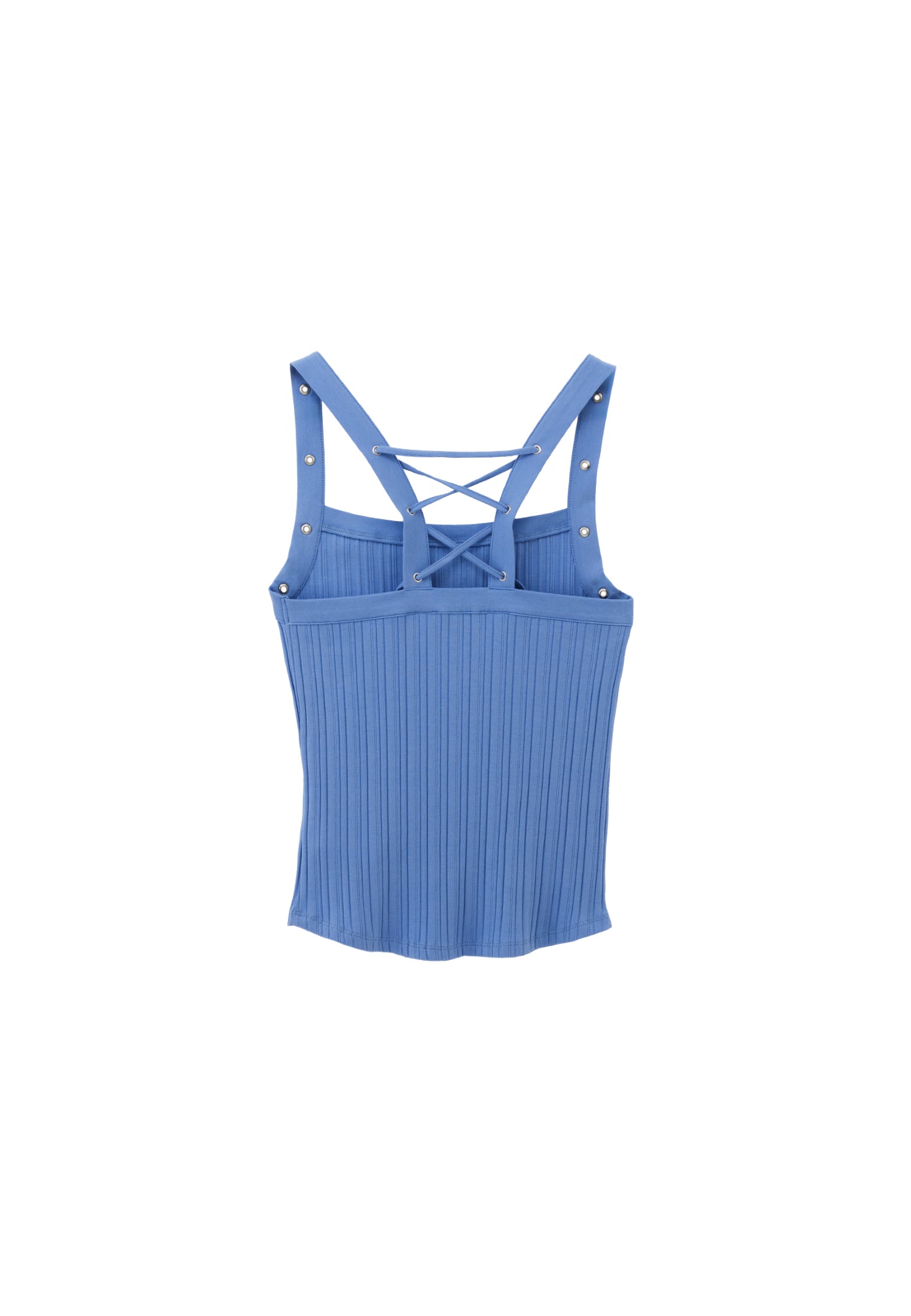 Wide Neck Tank Top - CORNFLOWER