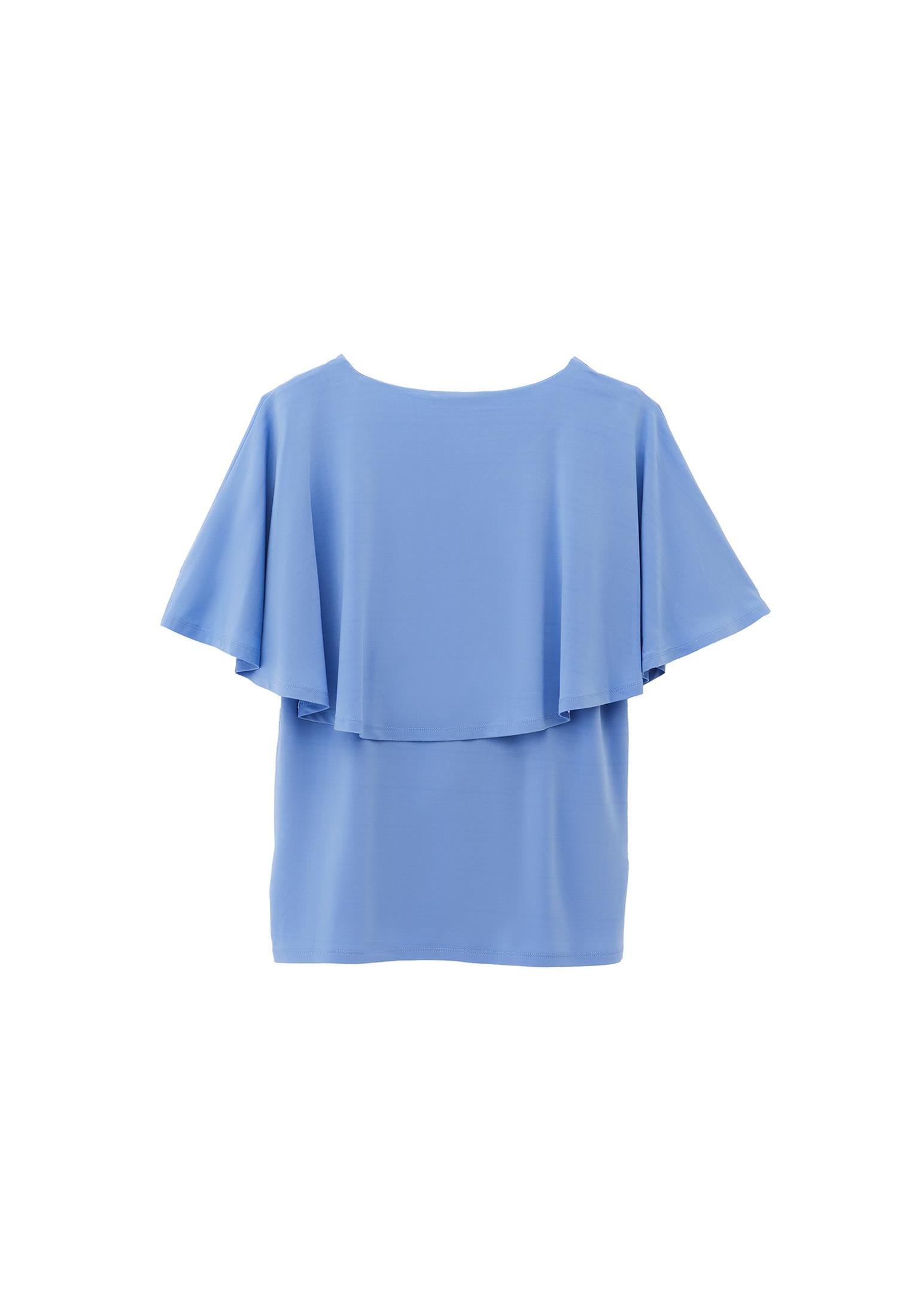 Sleeveless Crew Neck Blouse - CORNFLOWER