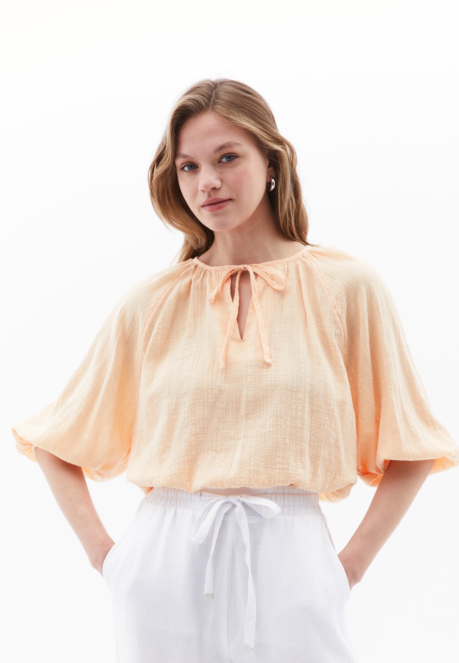 Tie Blouse - CREAM BLUSH