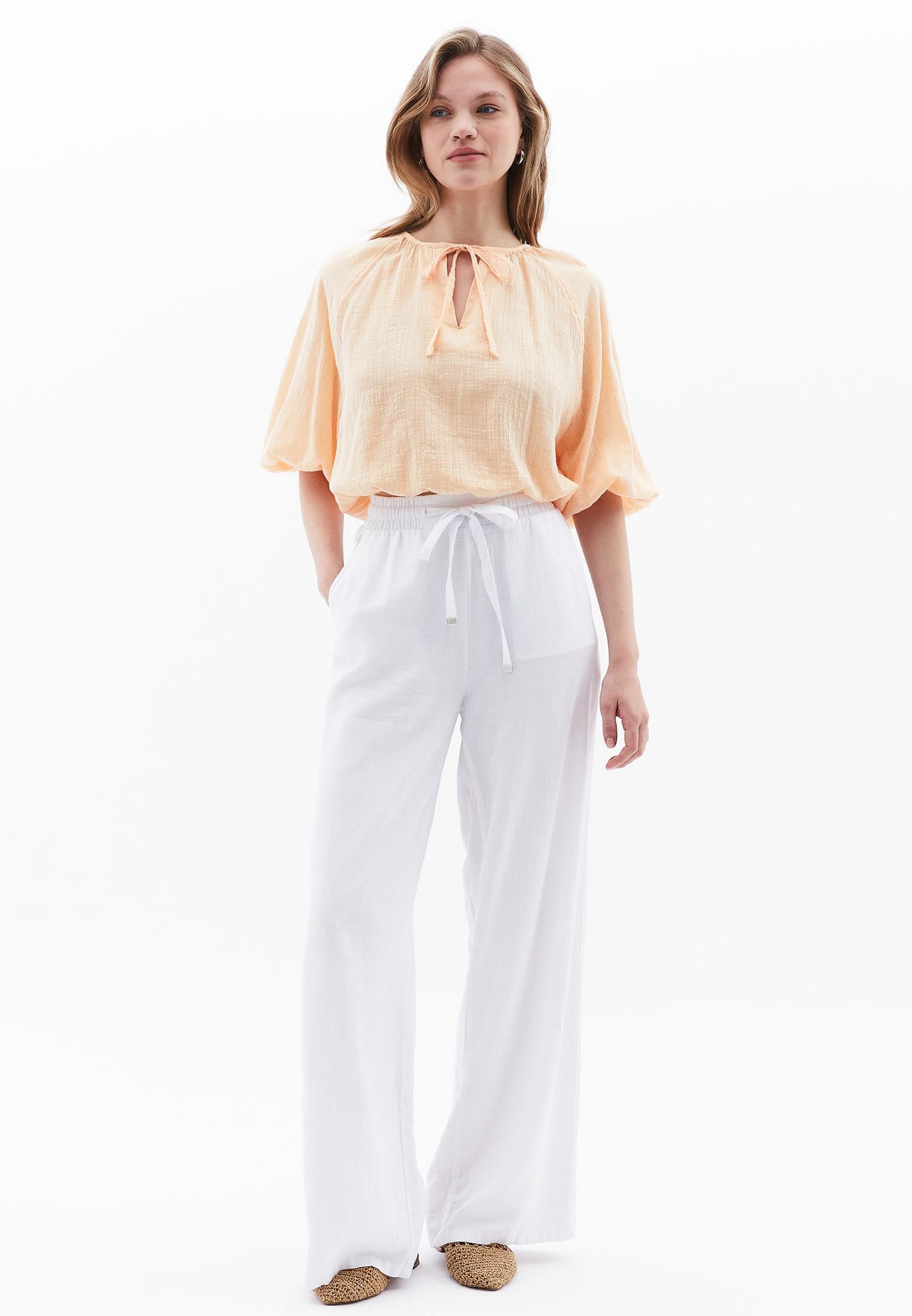 Tie Blouse - CREAM BLUSH