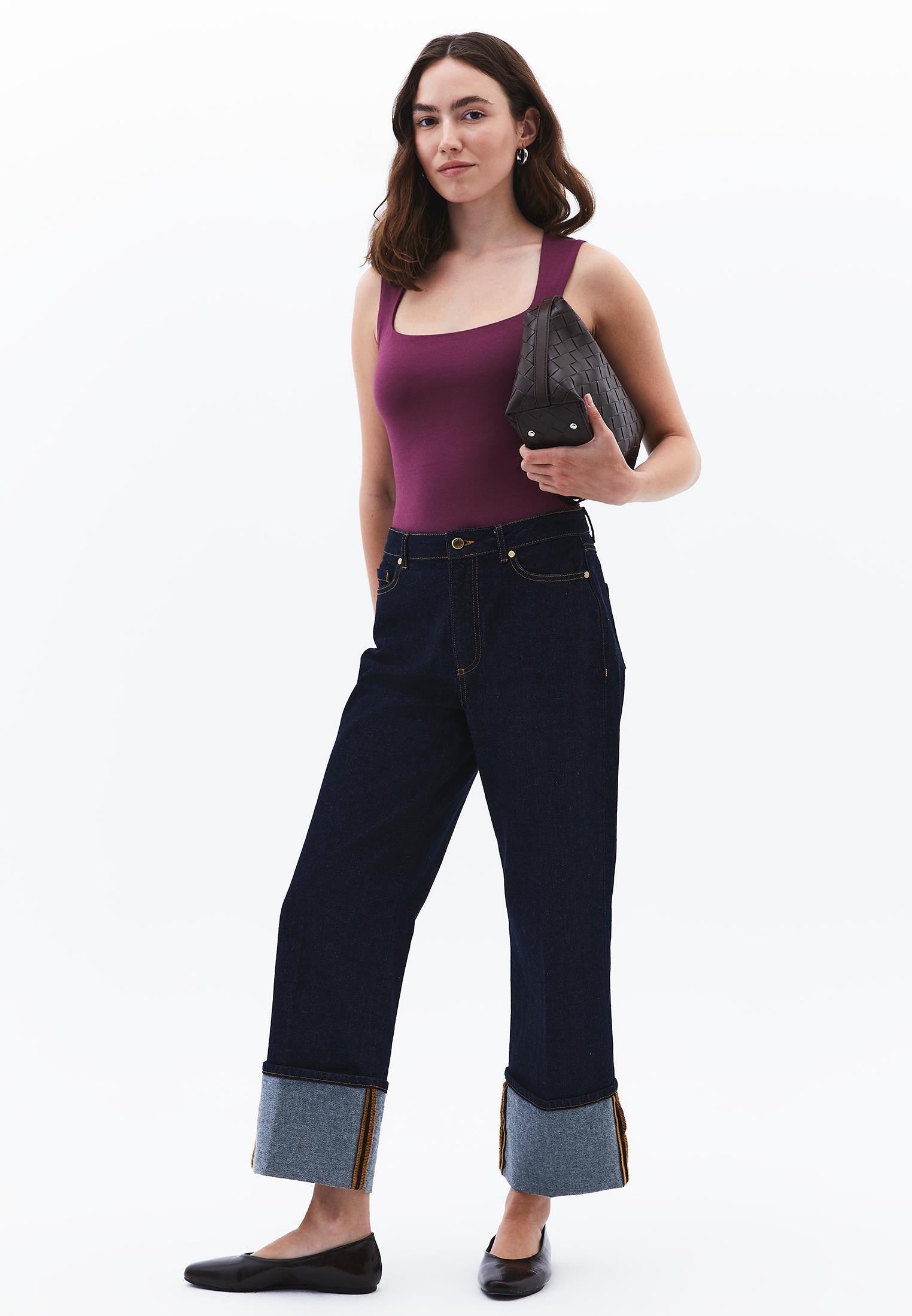 Square Neck Modal Tank Top - CRUSHED VIOLETS