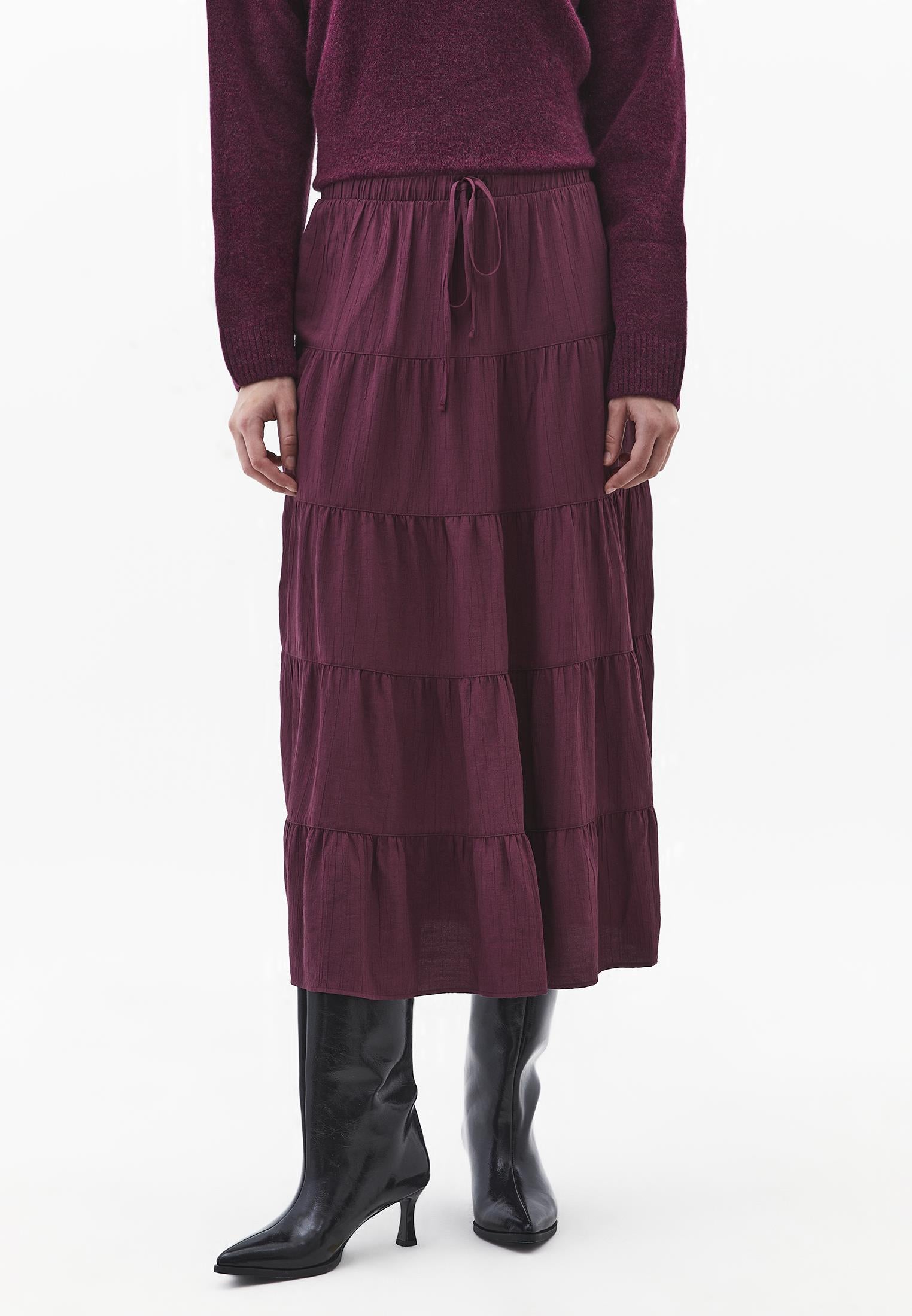 A-Line Midi Skirt - CRUSHED VIOLETS