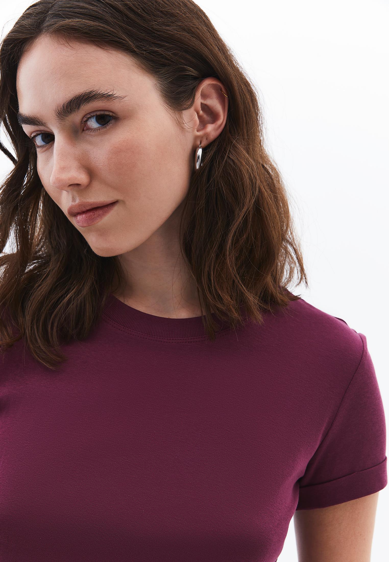 Cotton T-Shirt With Crew Neck - CRUSHED VIOLETS