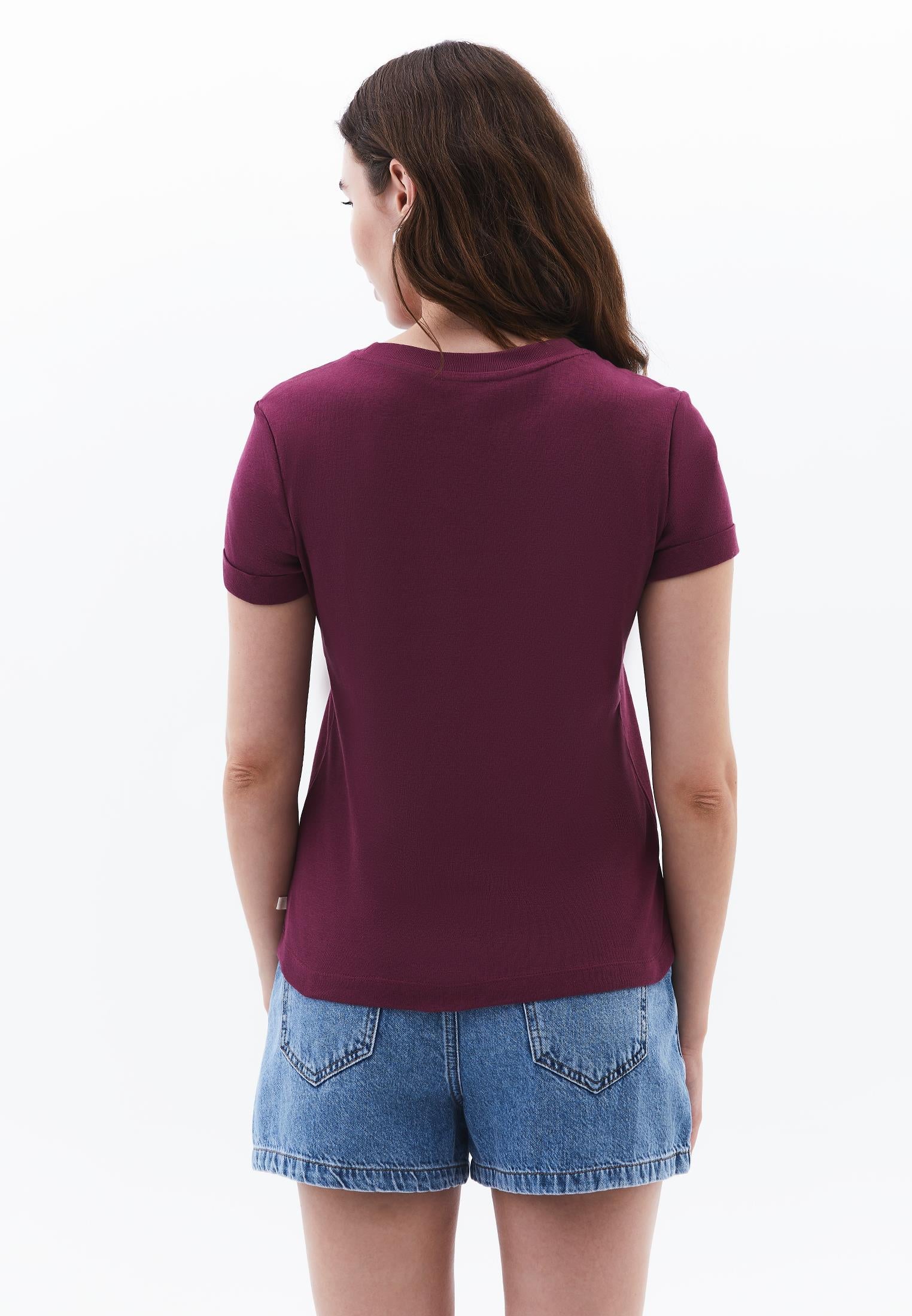 Cotton T-Shirt With Crew Neck - CRUSHED VIOLETS