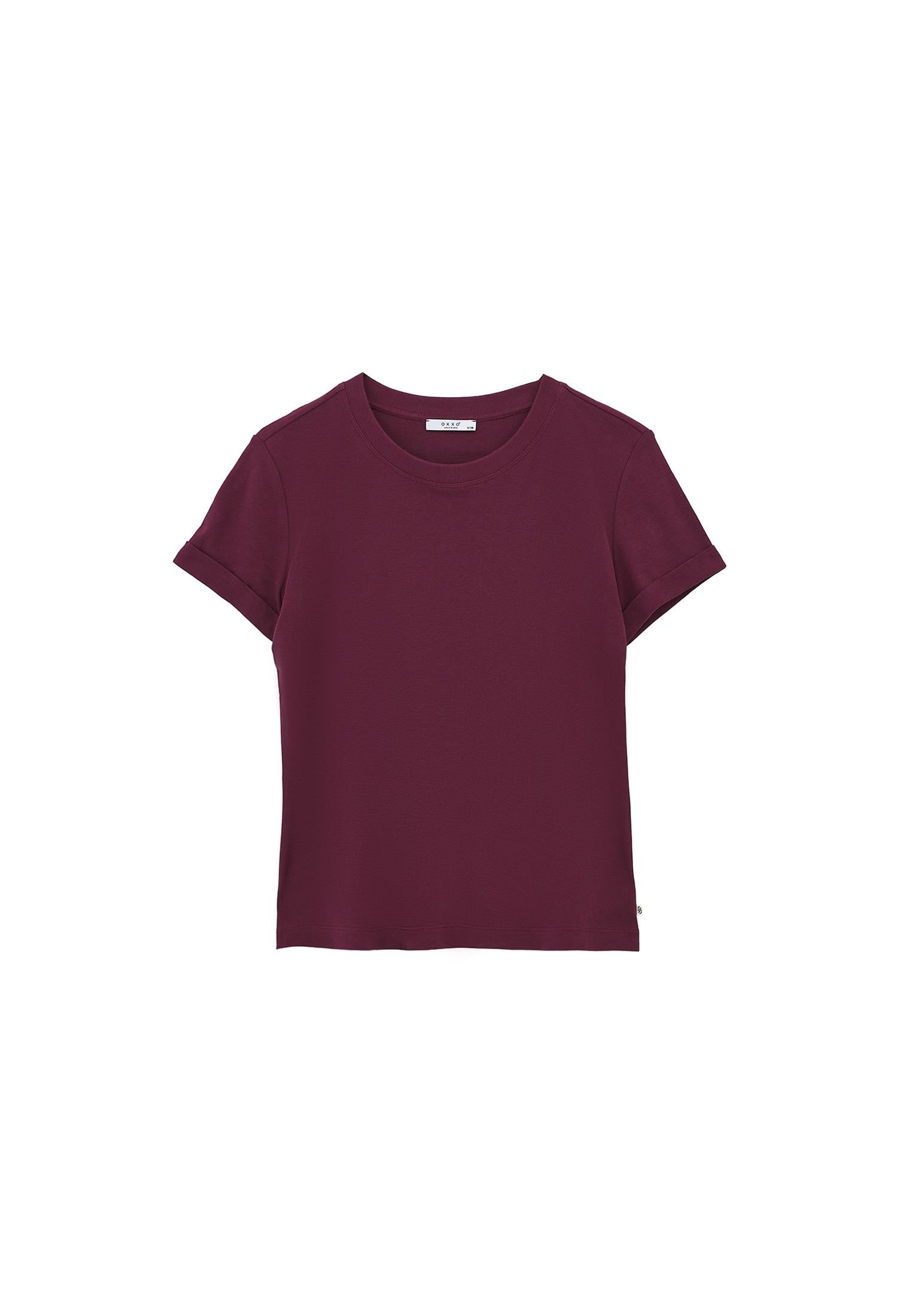 Cotton T-Shirt With Crew Neck - CRUSHED VIOLETS