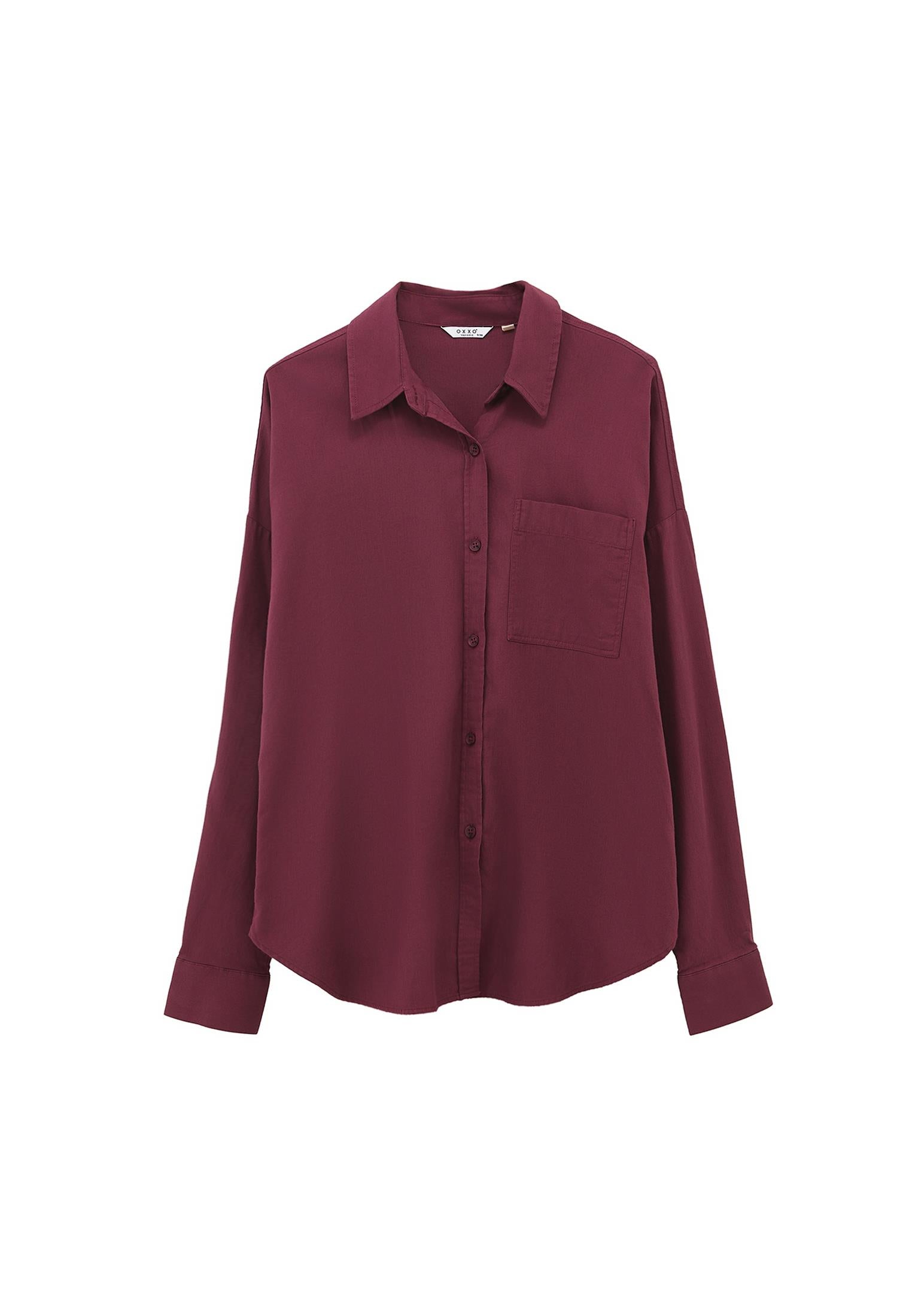 Buttoned Shirt Collar Oversize Shirt - CRUSHED VIOLETS