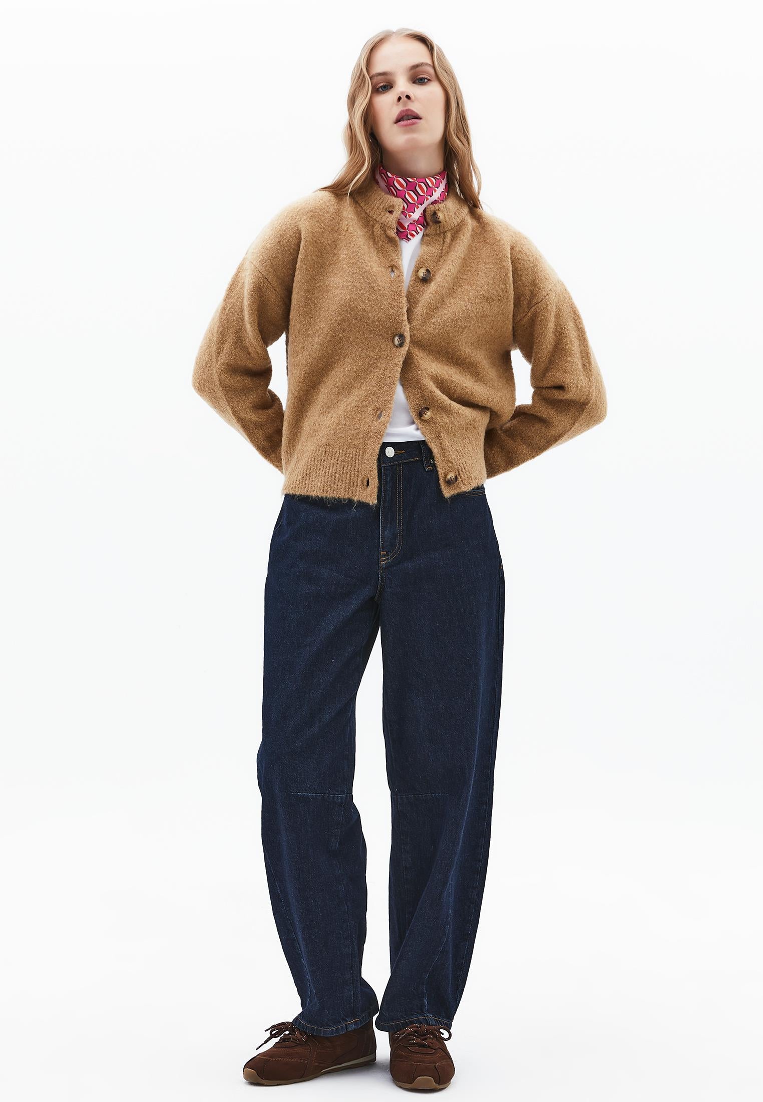 Soft Long Sleeved Cardigan - CURDS WHEY