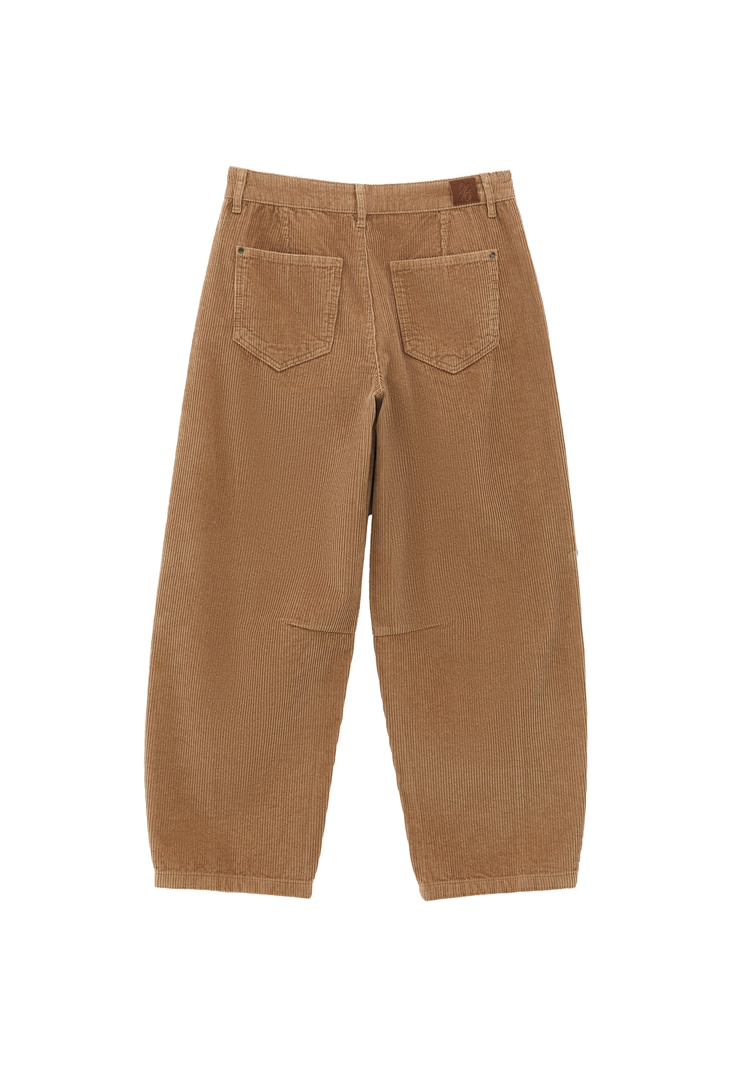 Ribbed Corduroy Barrel Pants - CURDS WHEY