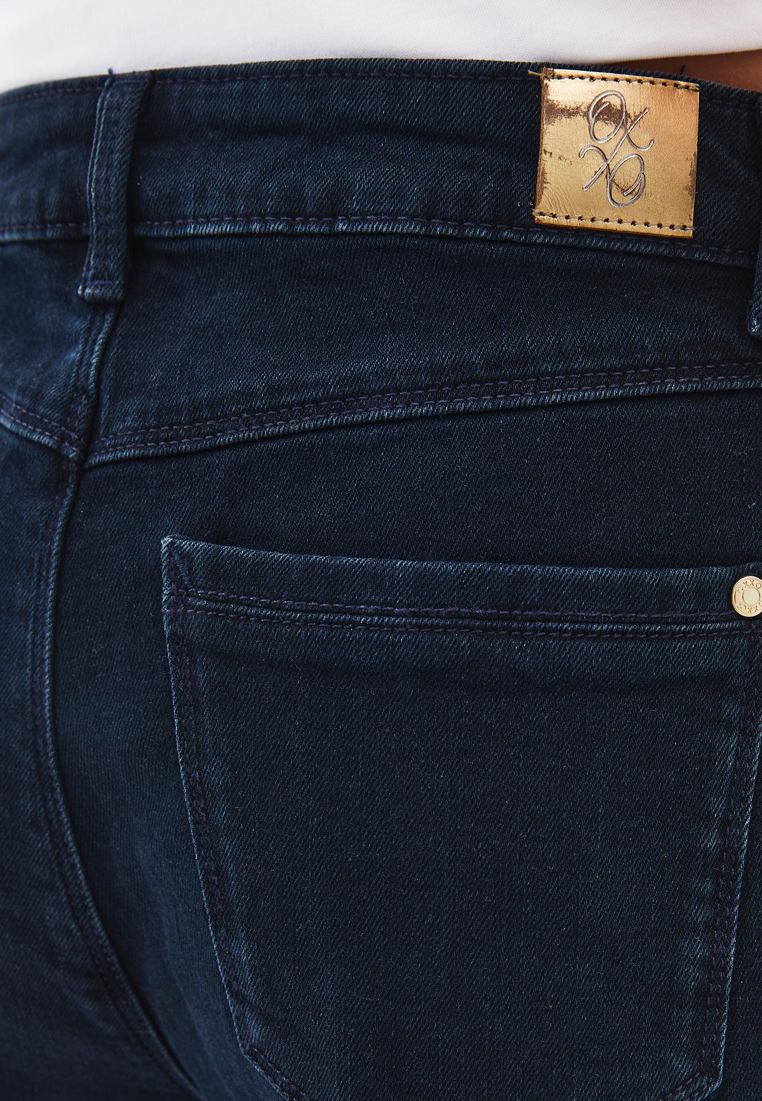 High Waist Wide Leg Buttoned Pants - DARK BLUE DENIM