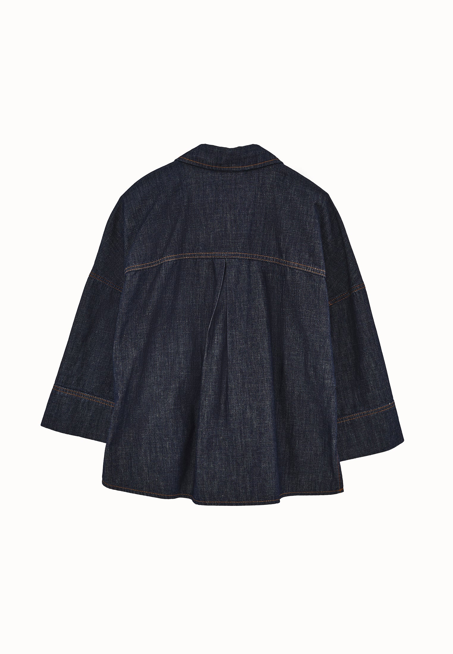 Oversize Shirt 3/4 Sleeve - DARK BLUE DENIM