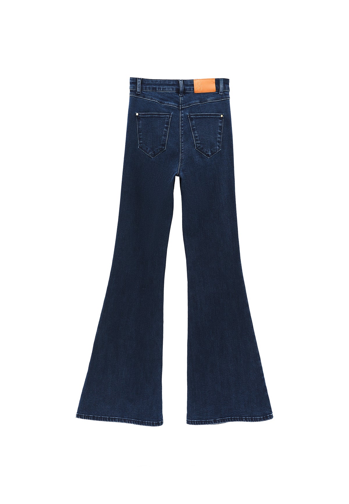 Denim Flared Pants - DARK BLUE DENIM