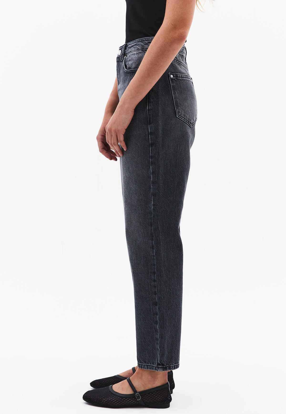 Mom Fit Standard Pants - DARK GREY DENIM
