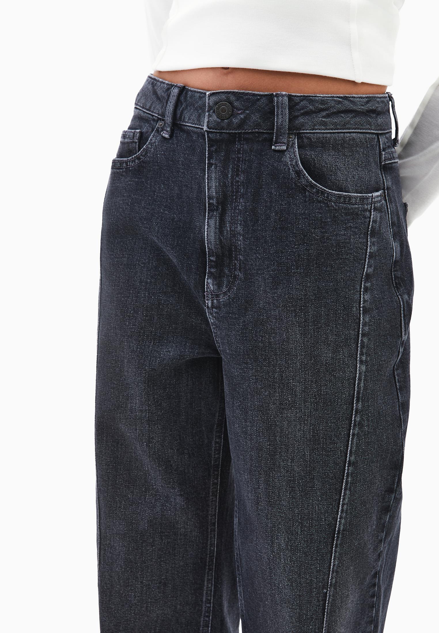 Straight Cut Cotton Pants - DARK GREY DENIM