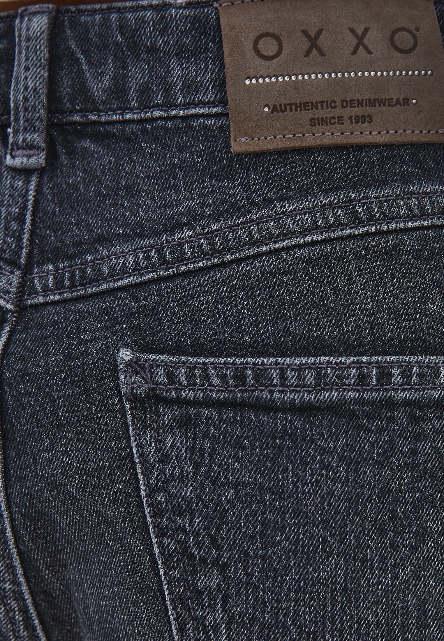 Straight Cut Cotton Pants - DARK GREY DENIM