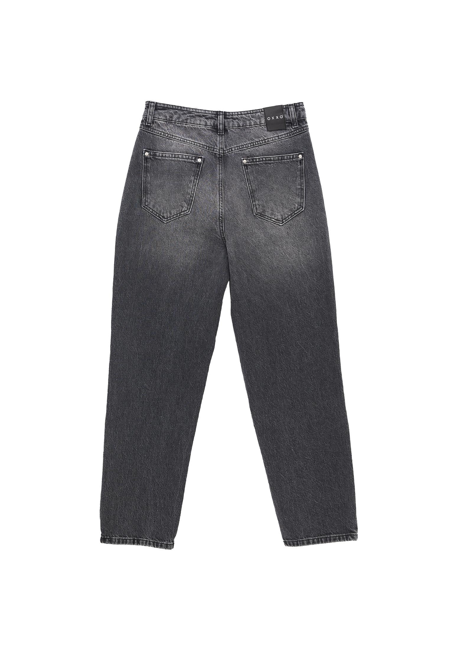 Mom Fit Standard Pants - DARK GREY DENIM