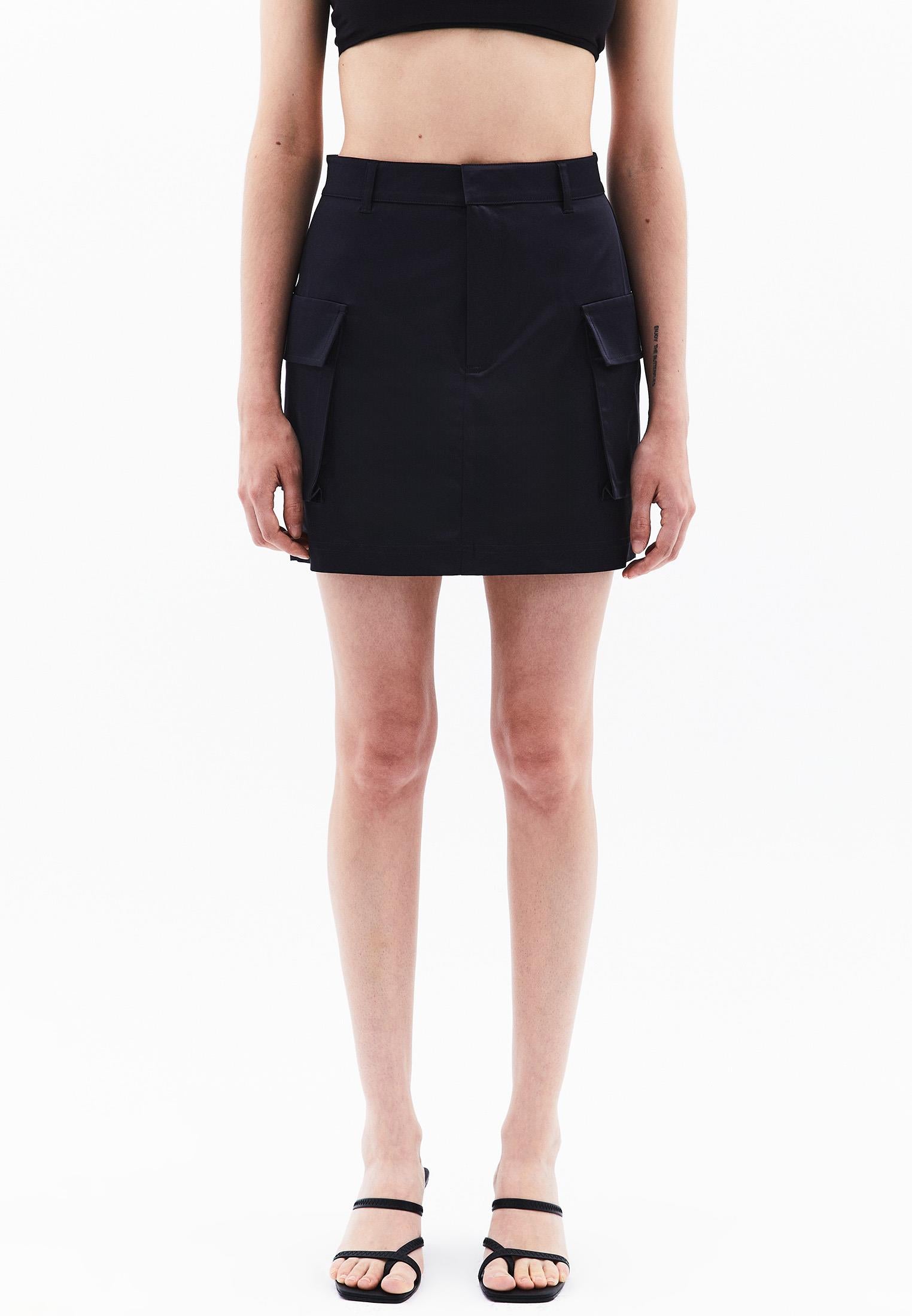 High Waist Skirt With Pocket Detail - DARK NAVY