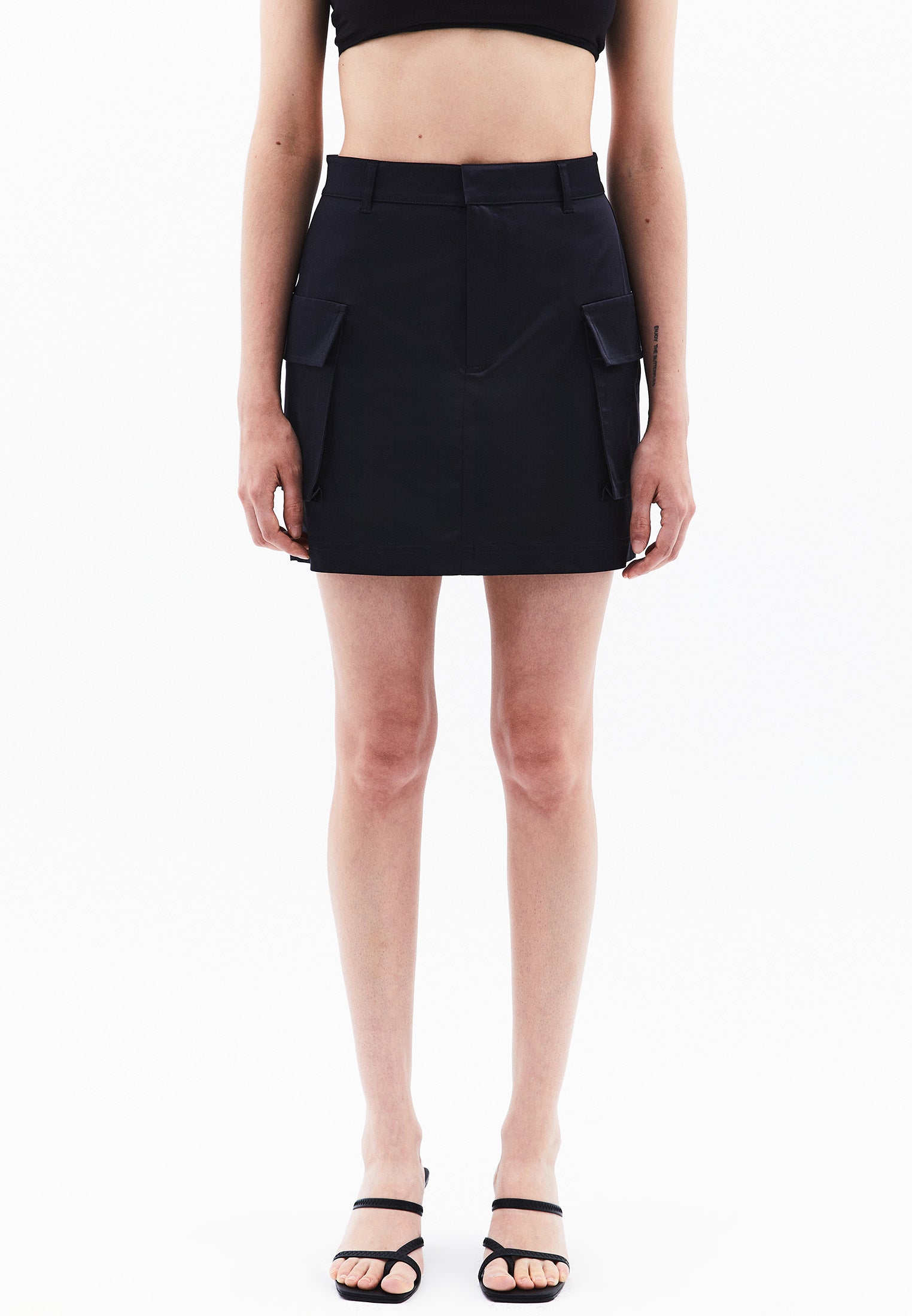 High Waist Skirt With Pocket Detail - DARK NAVY