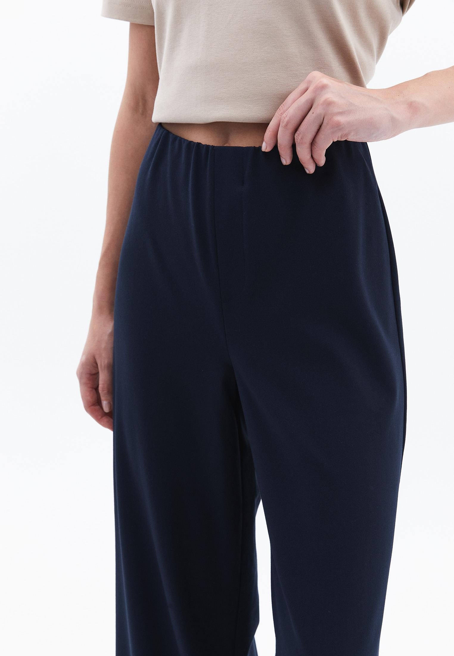 Ultra High Waist Wide Leg Long Pants - DARK NAVY