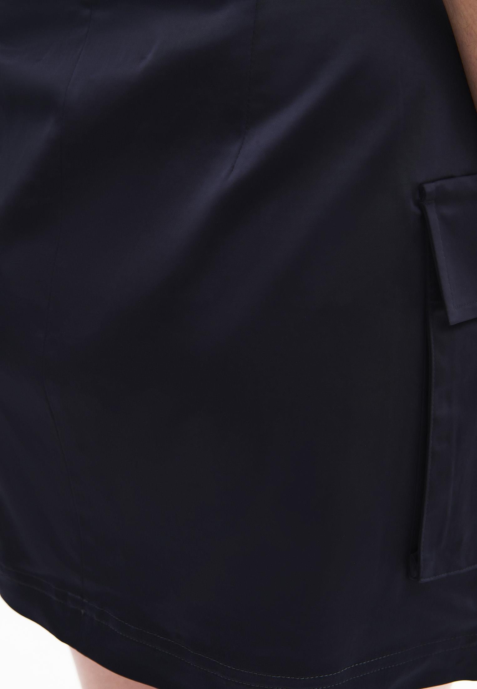 High Waist Skirt With Pocket Detail - DARK NAVY