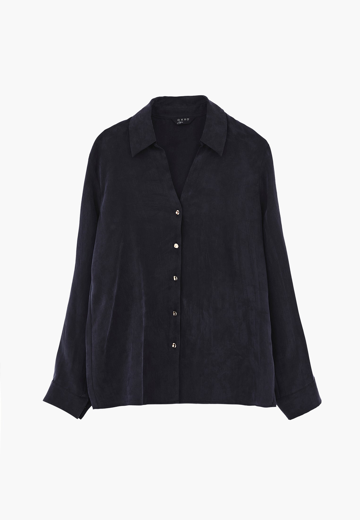 Long Sleeve Loose Shirt - DARK NAVY