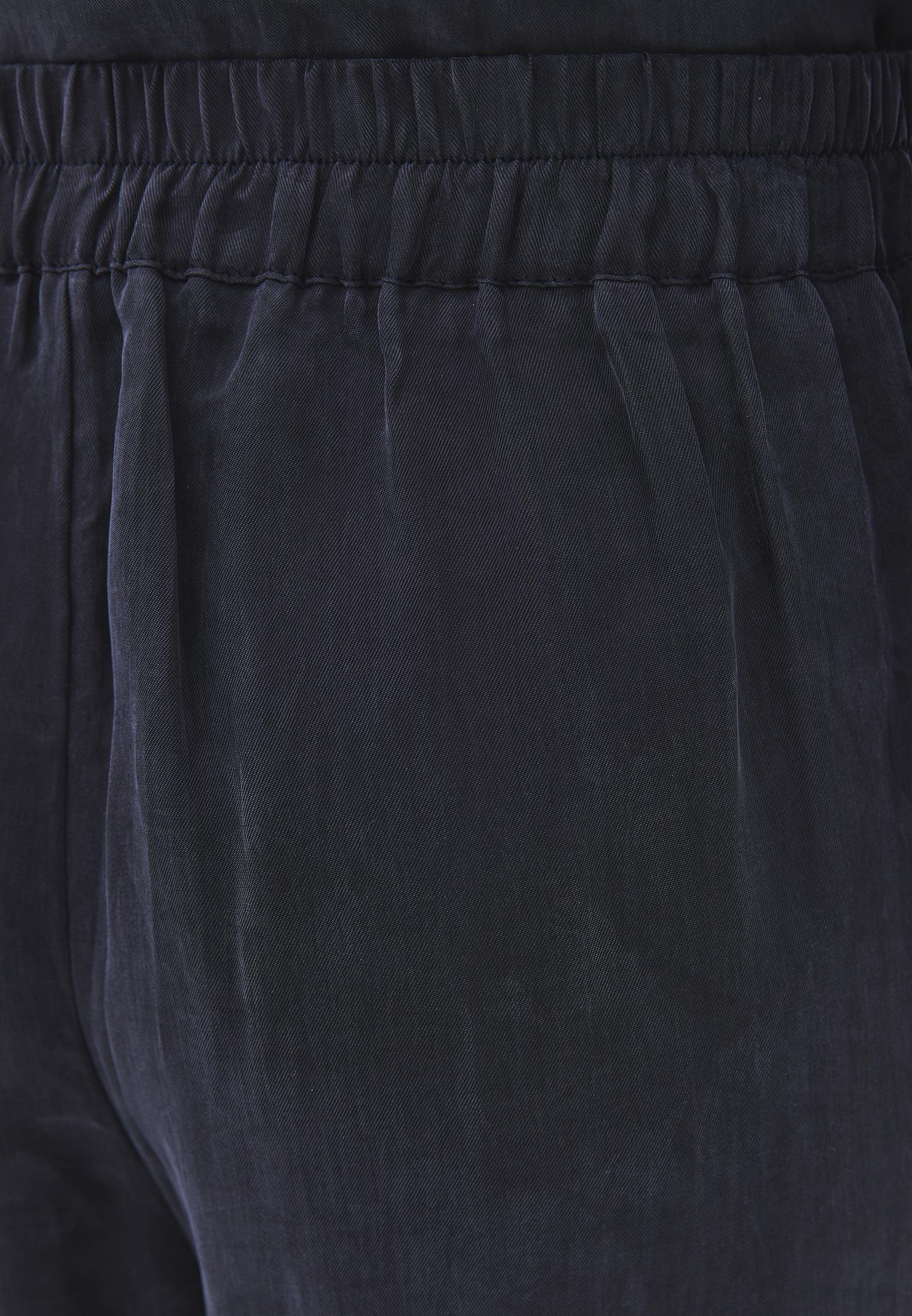 Ultra High Waist Straight Pants With Button Detail - DARK NAVY