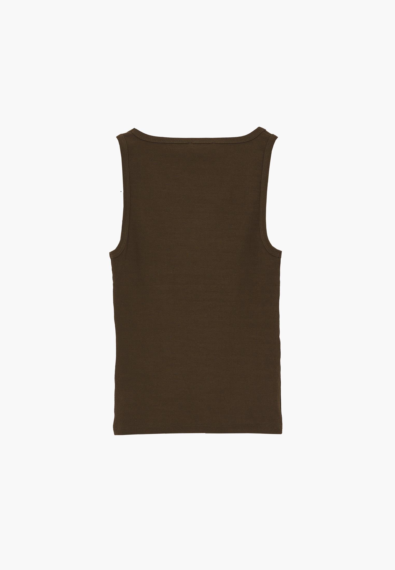 Square Neck Sleeveless Women's Tank Top - DARK OLIVE