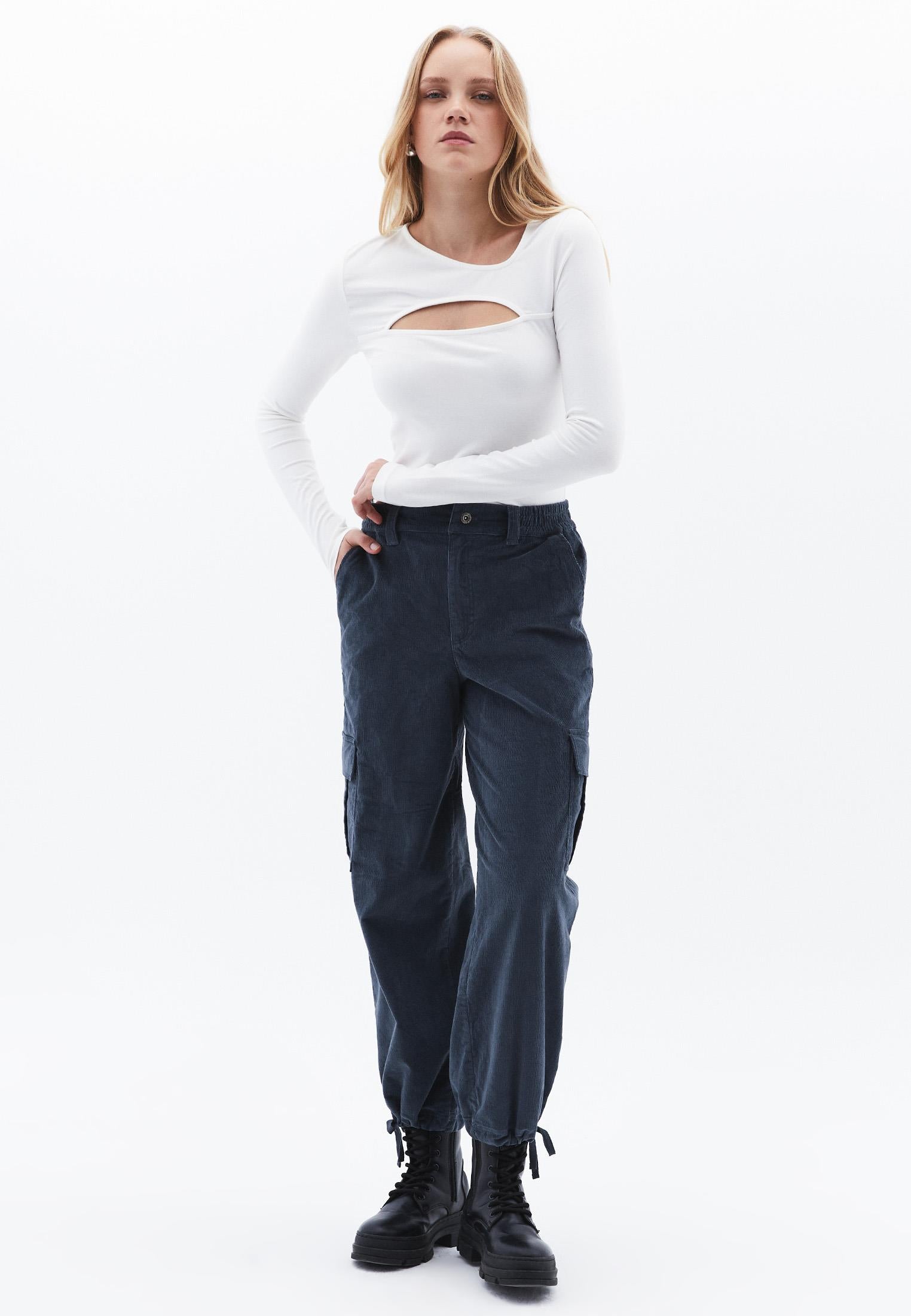 High Waist Jogger Cargo Pants - DARK SLATE