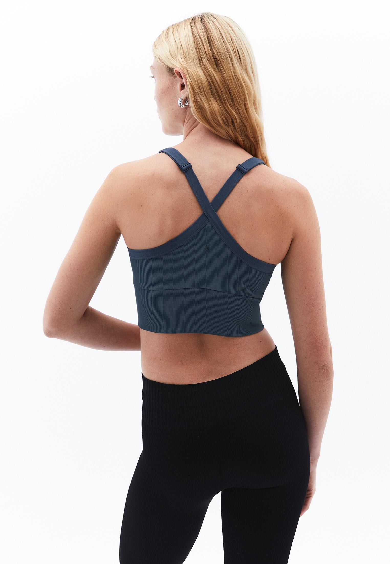 Halter Neck Cropped Top - DARK SLATE