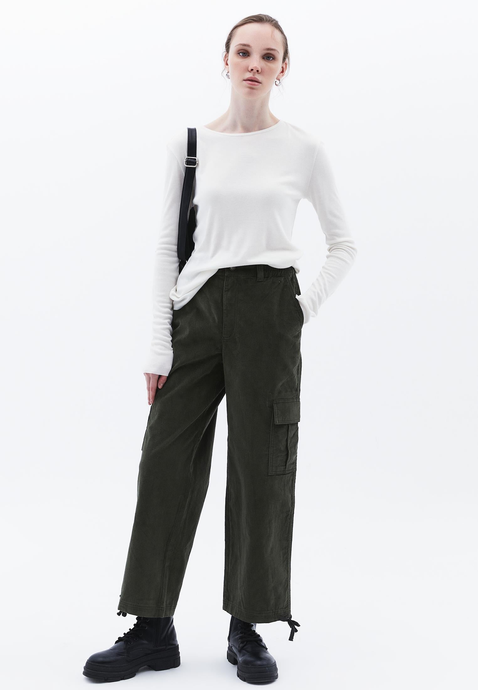 High Waist Jogger Cargo Pants - DEEP DEPTHS