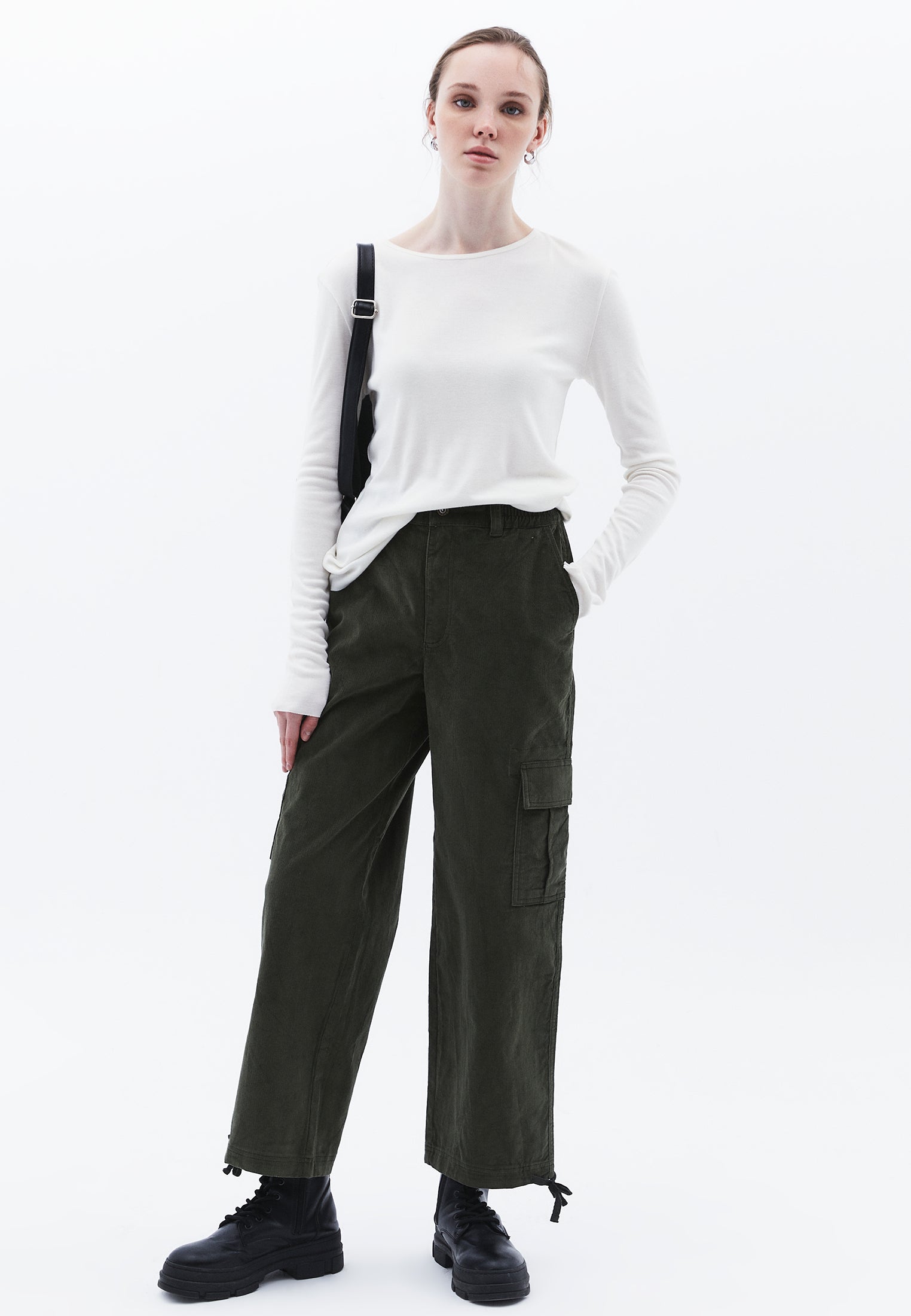 High Waist Jogger Cargo Pants - DEEP DEPTHS