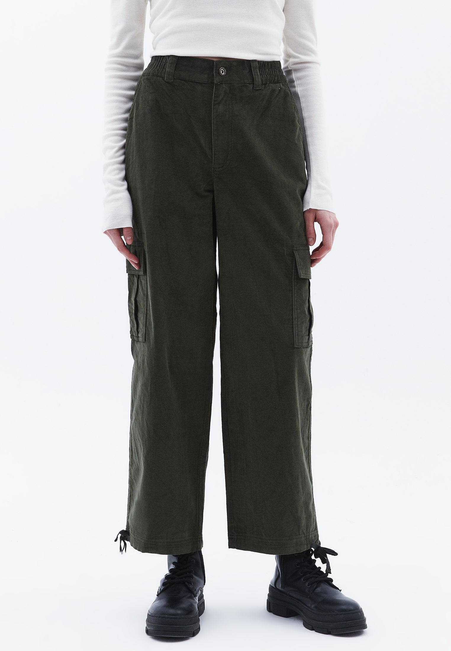 High Waist Jogger Cargo Pants - DEEP DEPTHS