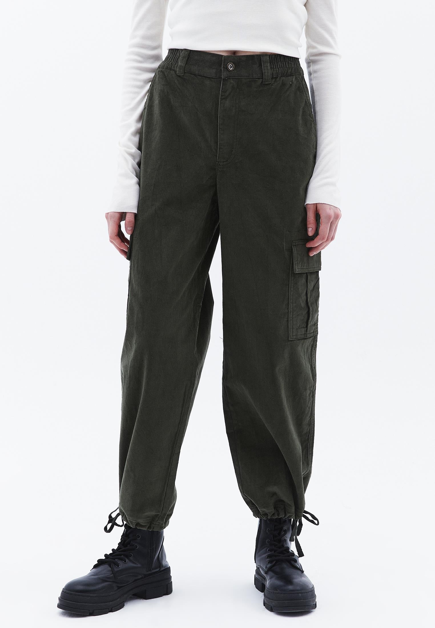 High Waist Jogger Cargo Pants - DEEP DEPTHS